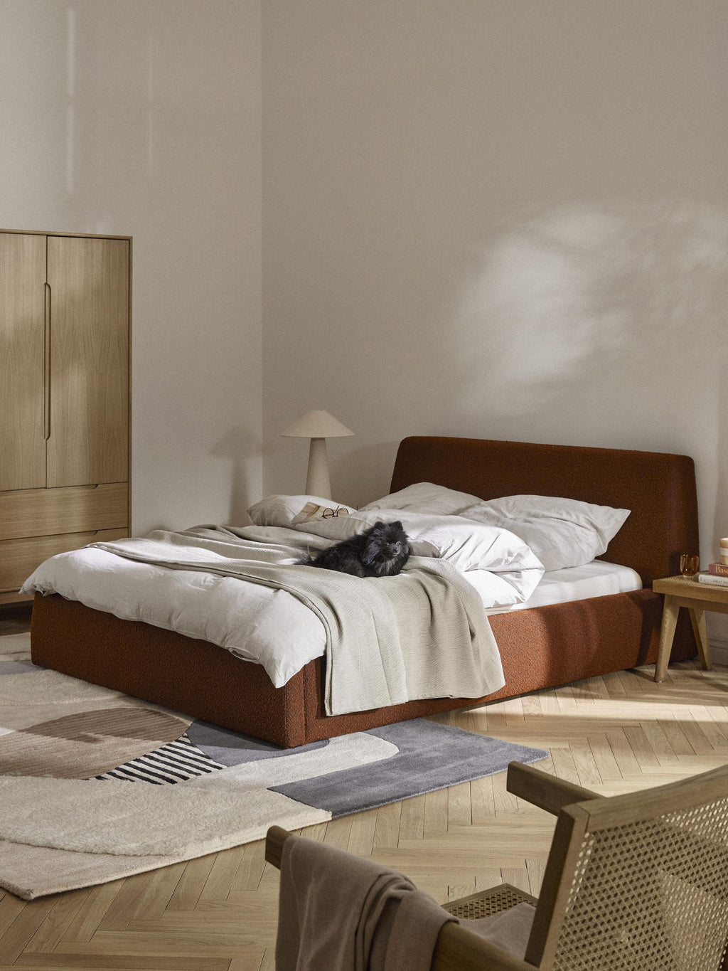 Cloud Upholstered Bouclé Bed
