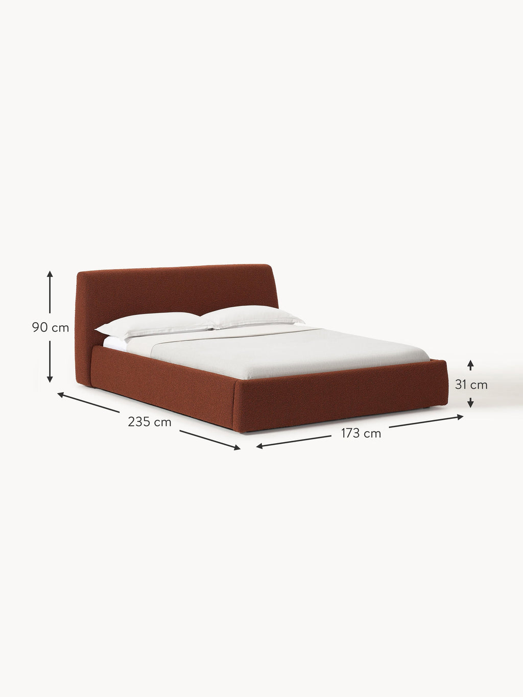 Cloud Upholstered Bouclé Bed
