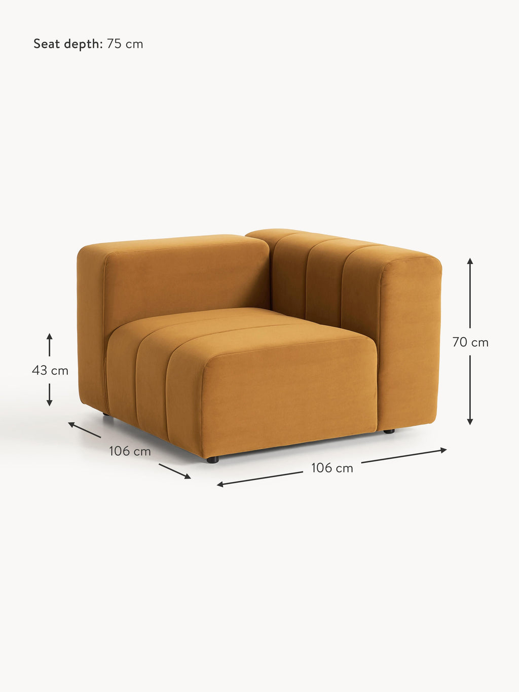 Lena Velvet Corner Module