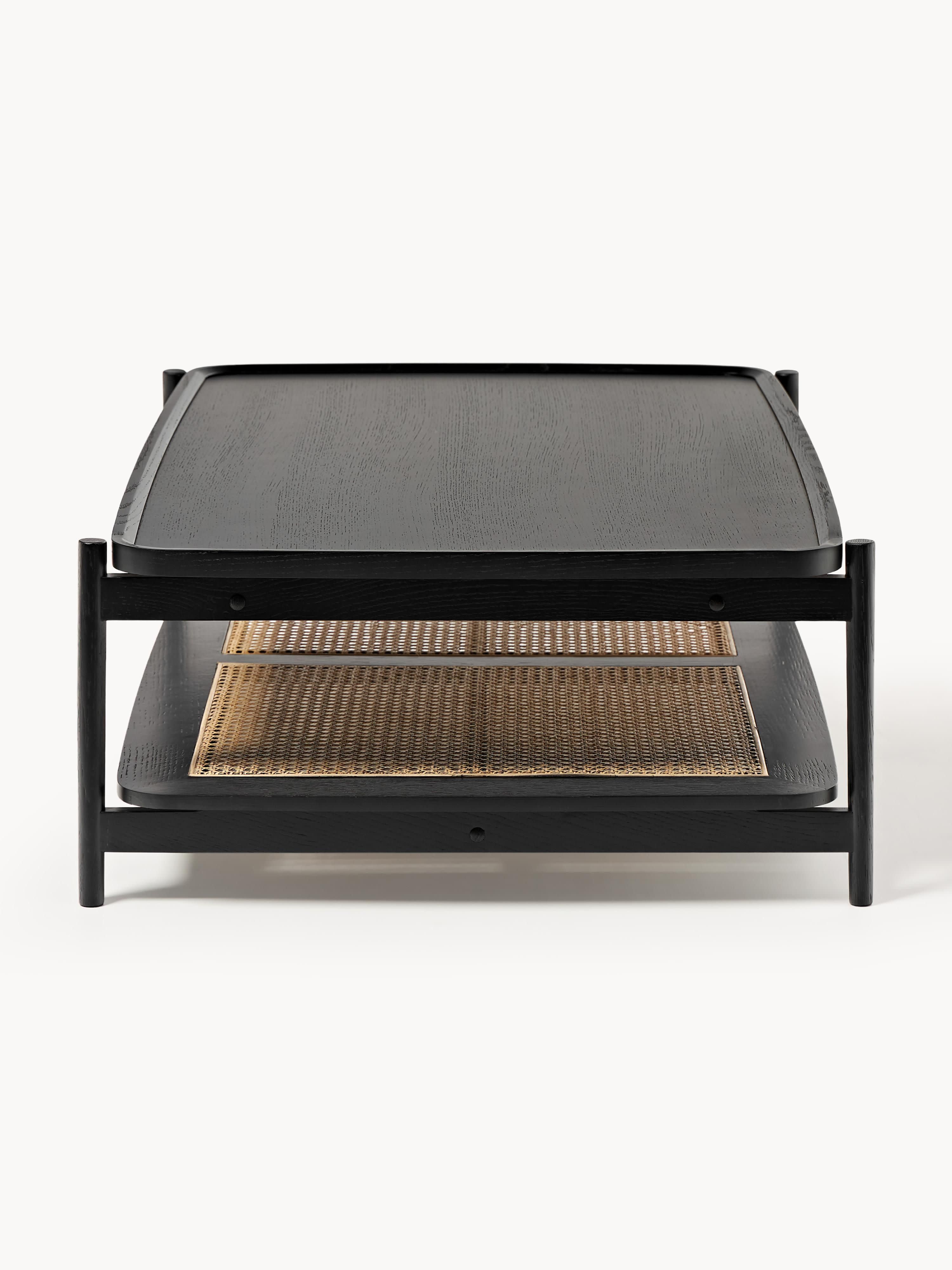 Libby Wooden Coffee Table with Viennese Wickerwork