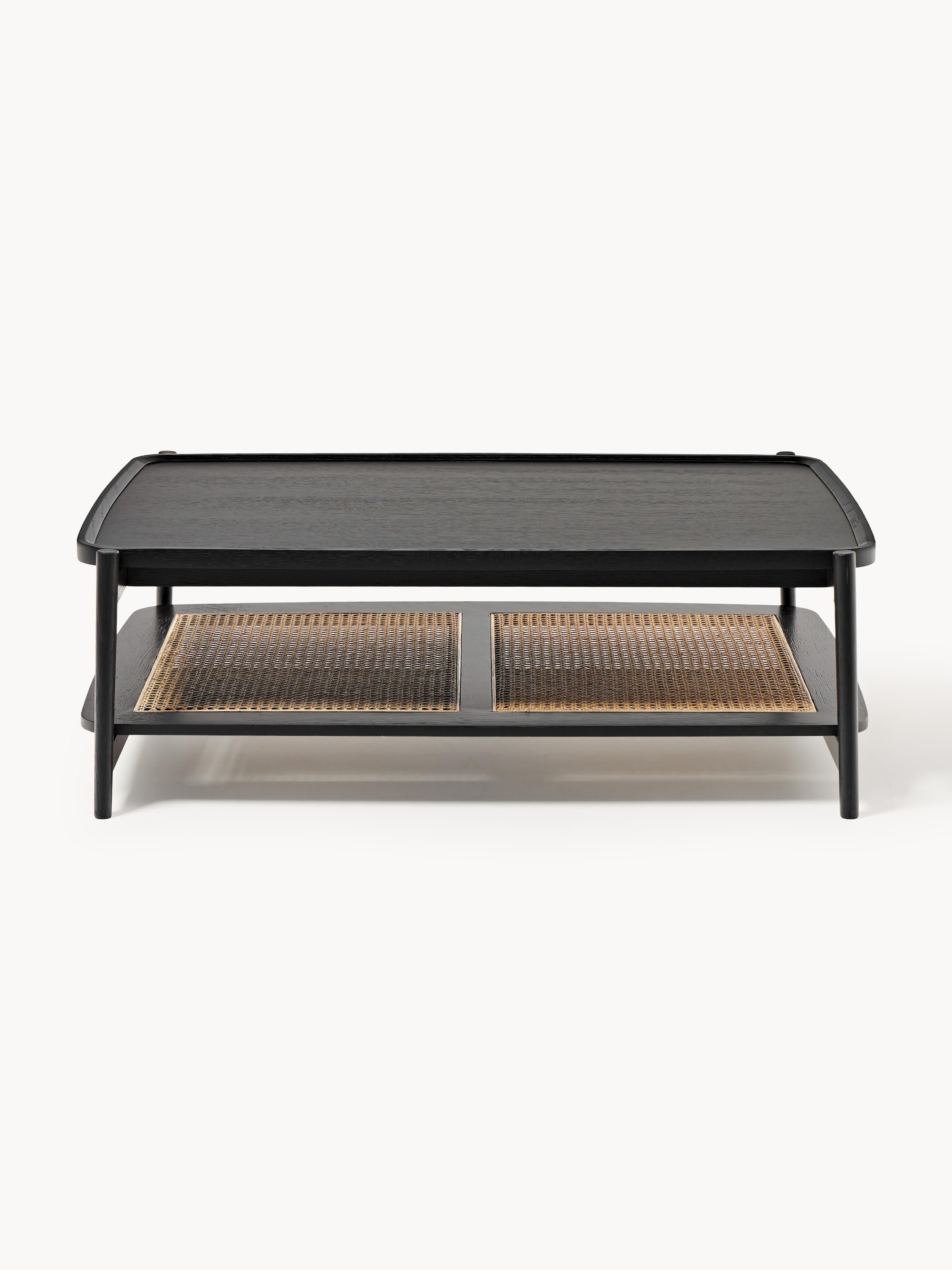 Libby Wooden Coffee Table with Viennese Wickerwork