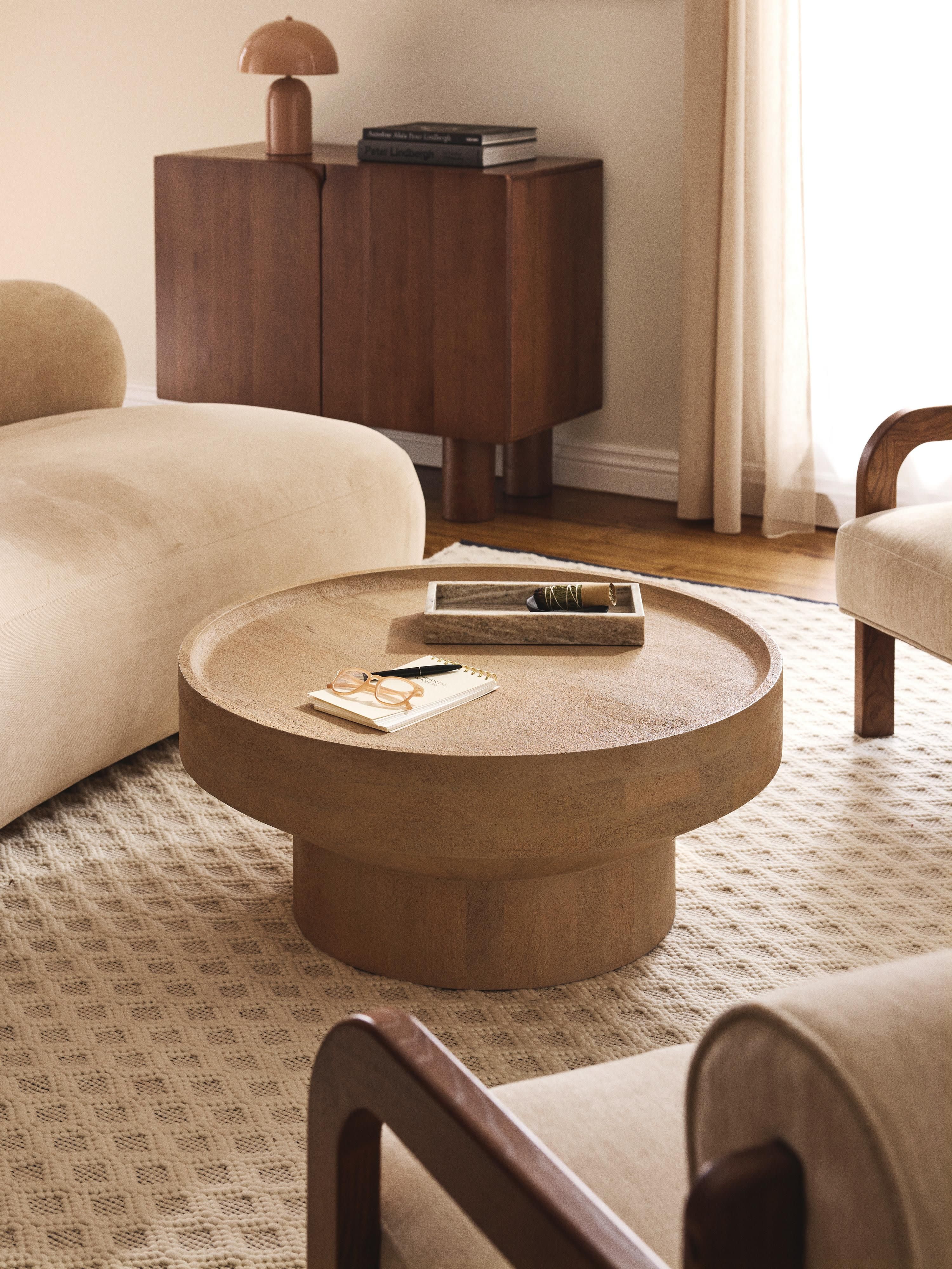 Benno Round Mango Wood Coffee Table
