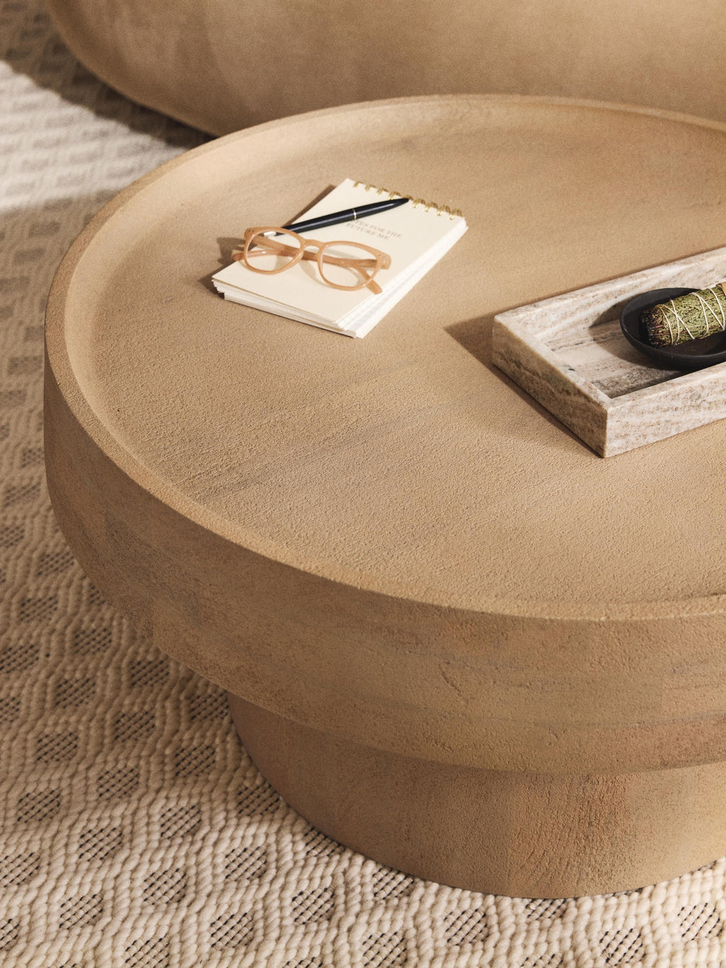 Benno Round Mango Wood Coffee Table