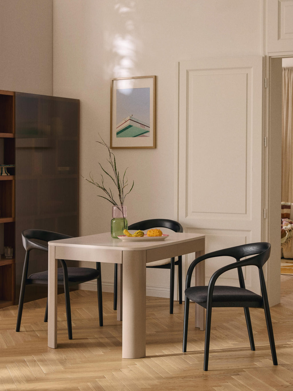 Camille Ash Wood Dining Chair with Seat Cushion