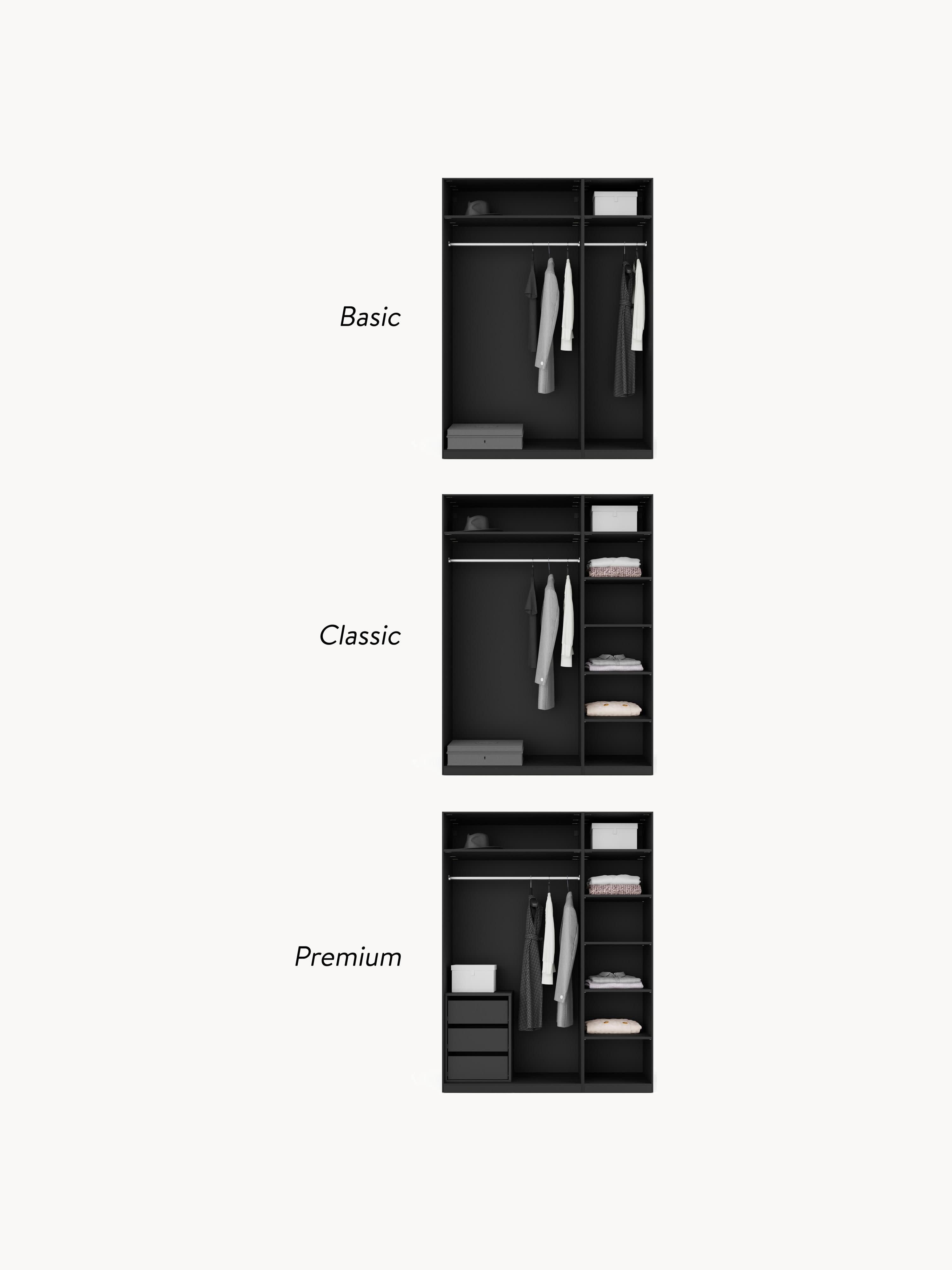 Leon Modular Hinged Door Wardrobe, 150 cm Wide, in various sizes