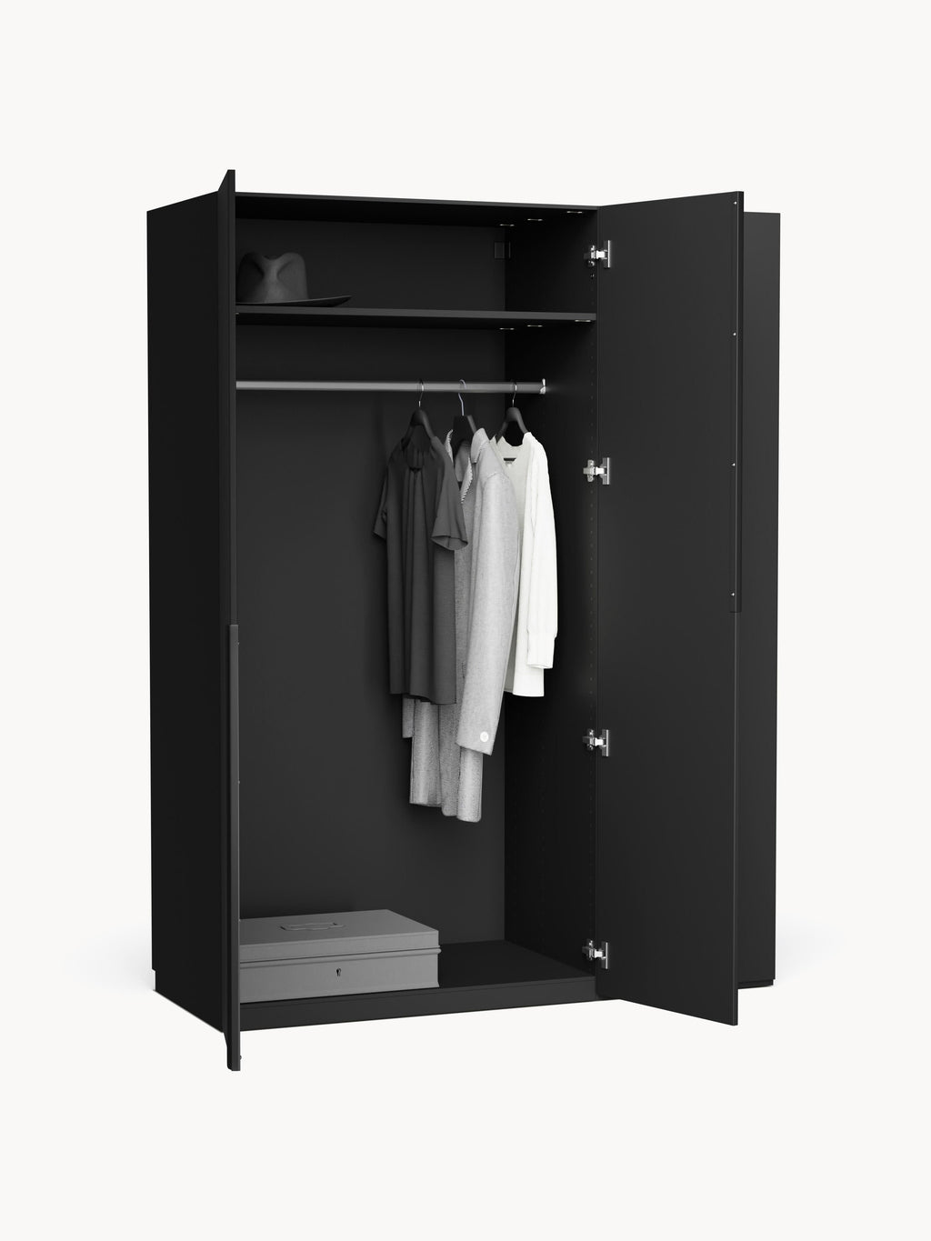 Leon Modular Hinged Door Wardrobe, 150 cm Wide, in various sizes