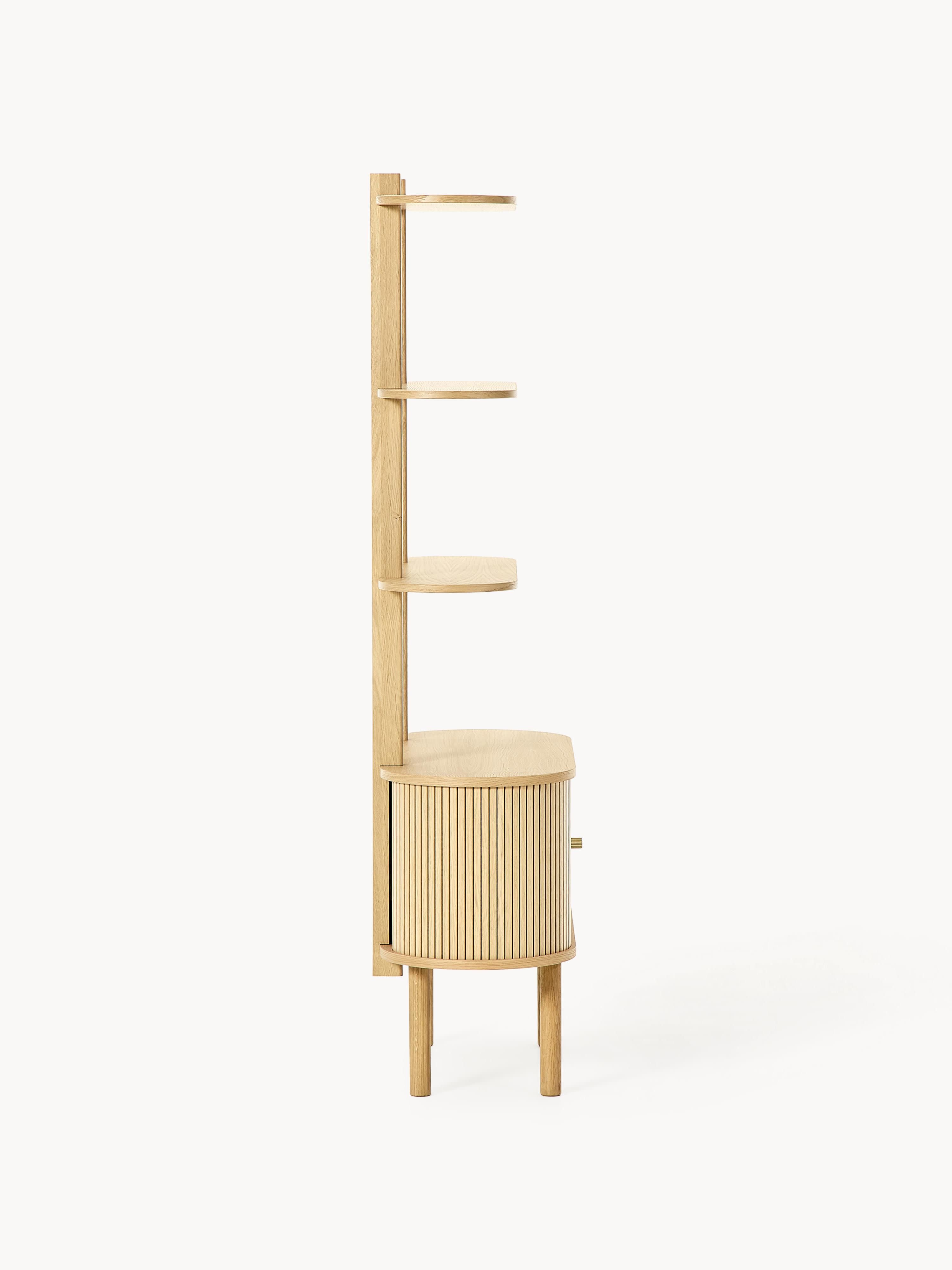 Calary Narrow Shelving Unit with Fluted Front