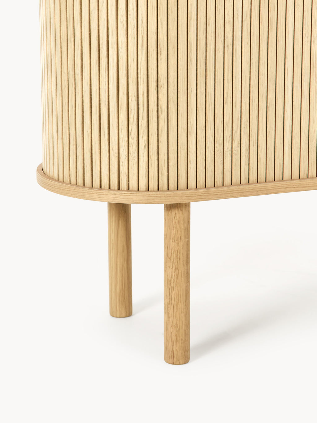 Calary Narrow Shelving Unit with Fluted Front