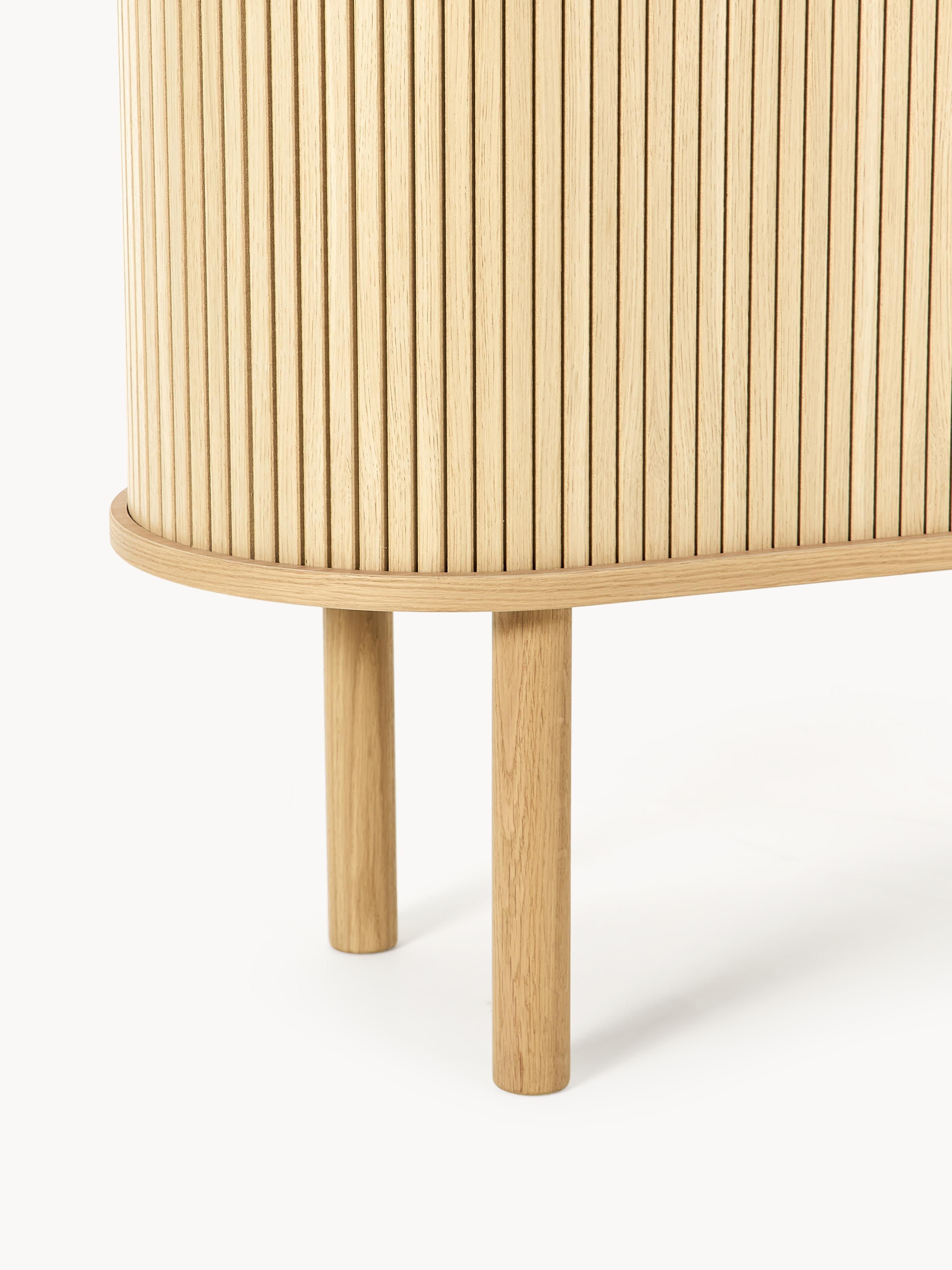 Calary Narrow Shelving Unit with Fluted Front