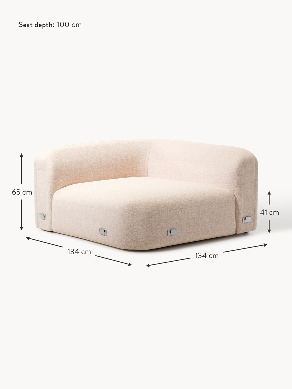 Wolke Round Bouclé Corner Module
