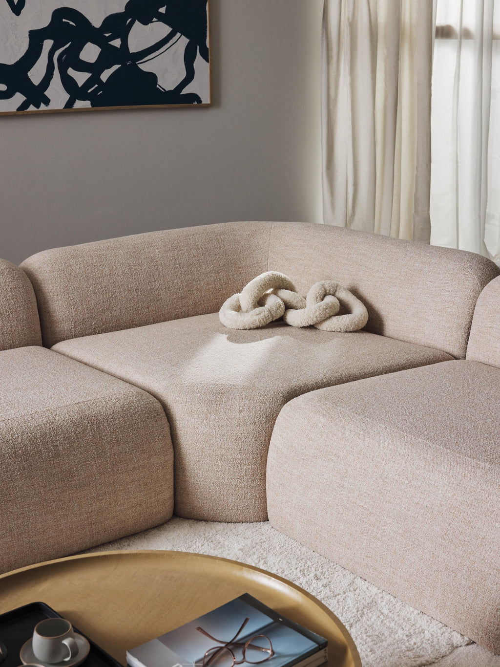 Wolke Round Bouclé Corner Module