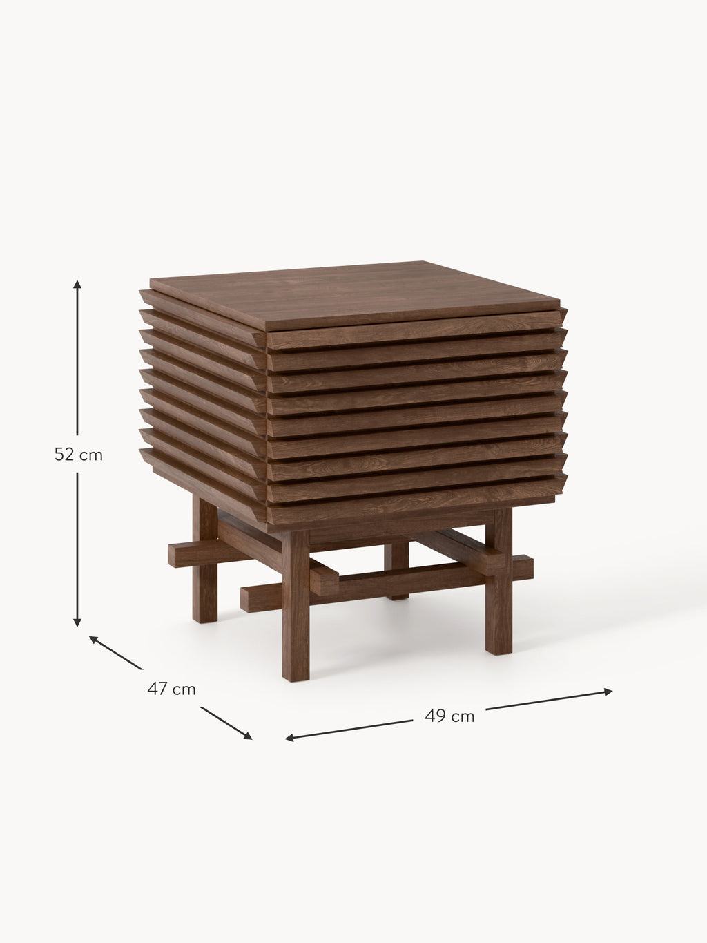Pierce Oak Wood Bedside Table