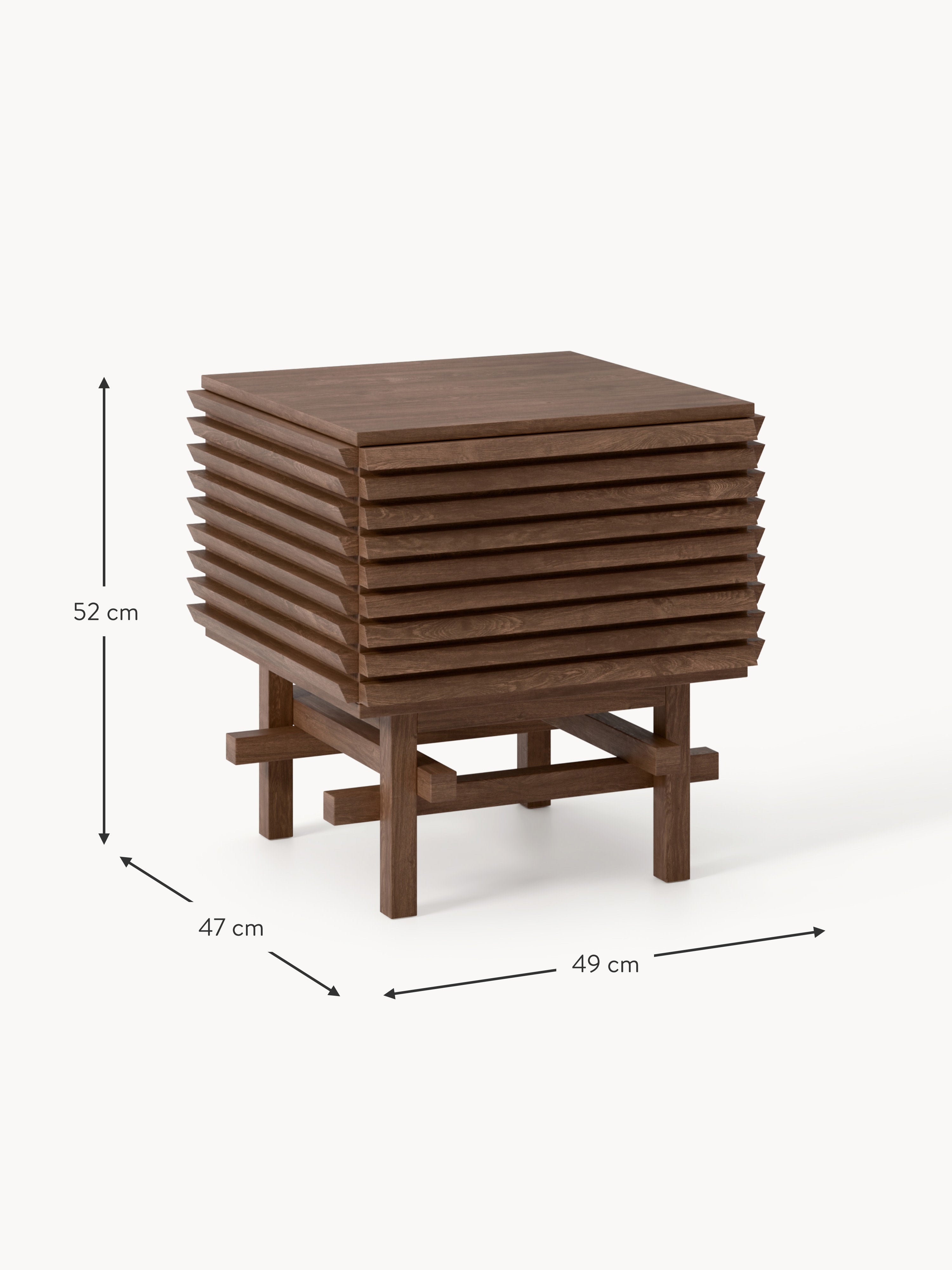 Pierce Oak Wood Bedside Table
