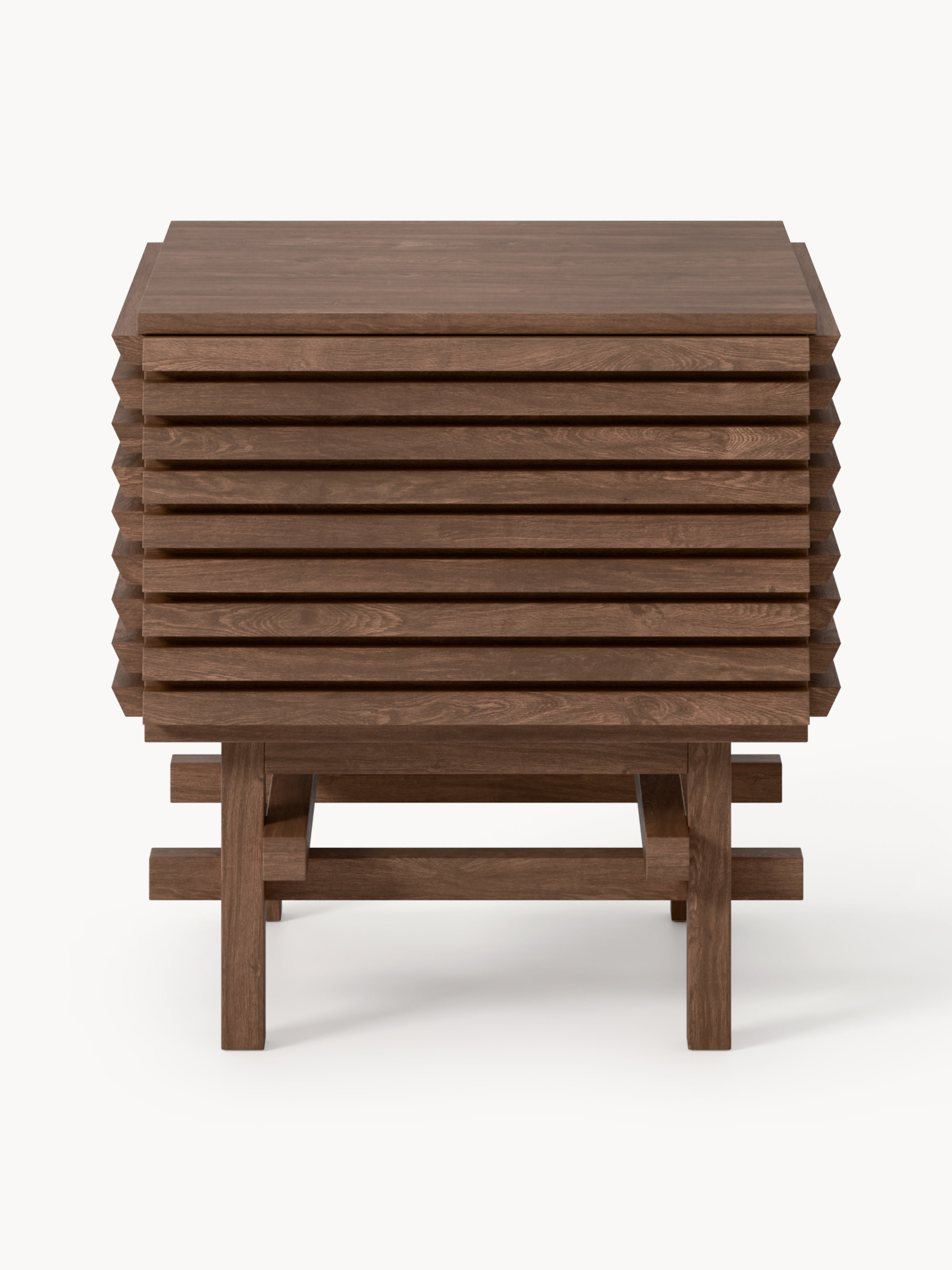 Pierce Oak Wood Bedside Table