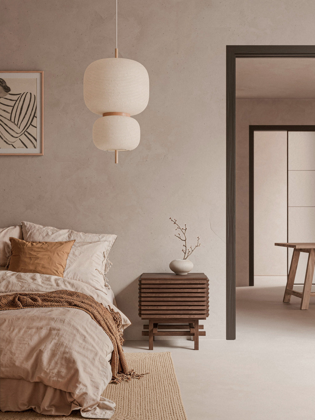 Pierce Oak Wood Bedside Table