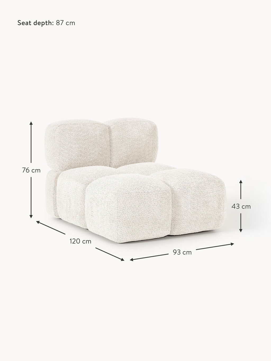 Tayla Teddy Bouclé Centre Module
