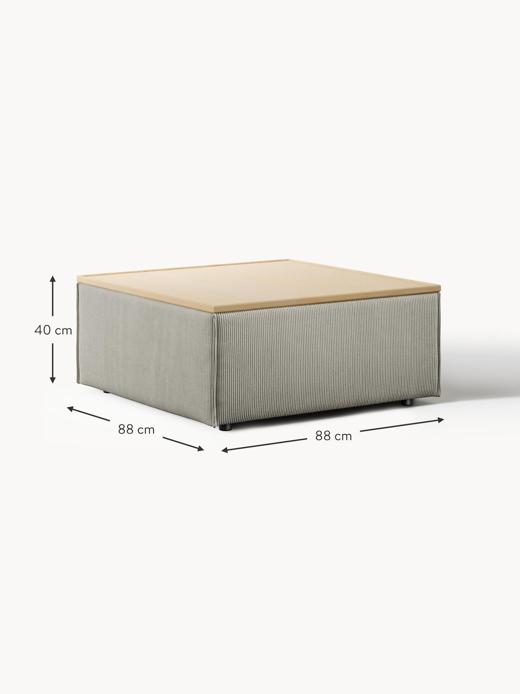Lennon Corduroy Ottoman with Storage
