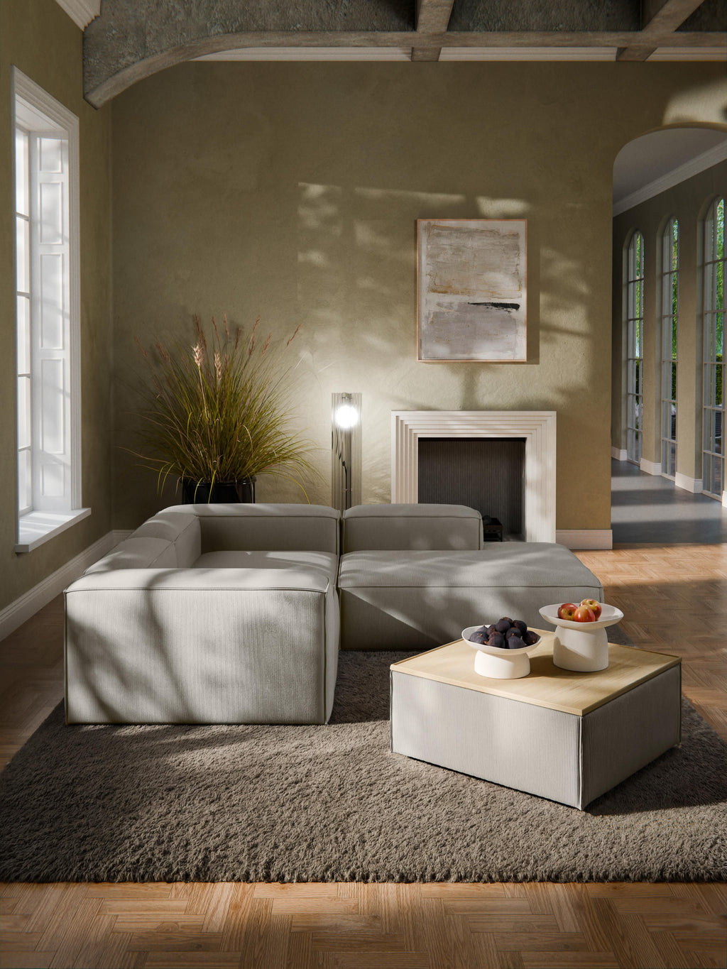Lennon Corduroy Ottoman with Storage