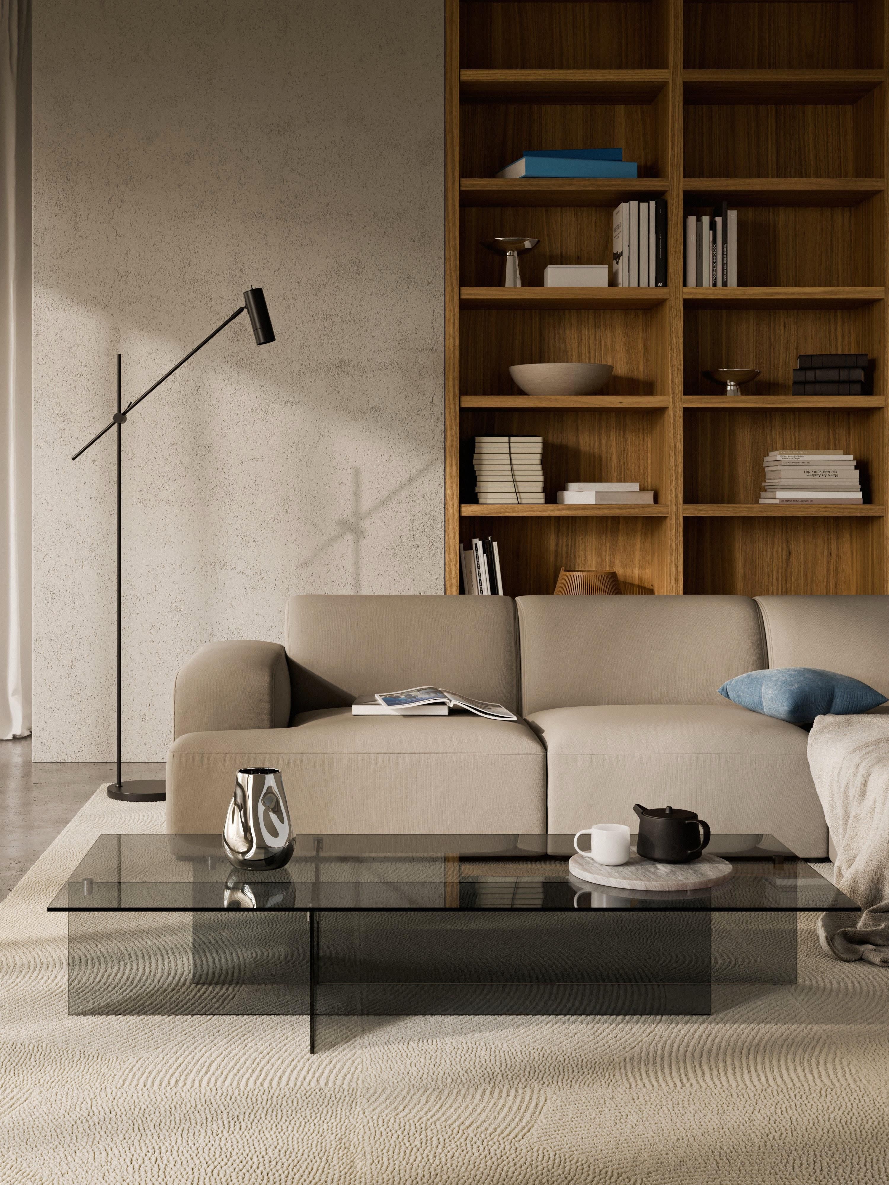 Anouk Large Glass Coffee Table, W 160 cm