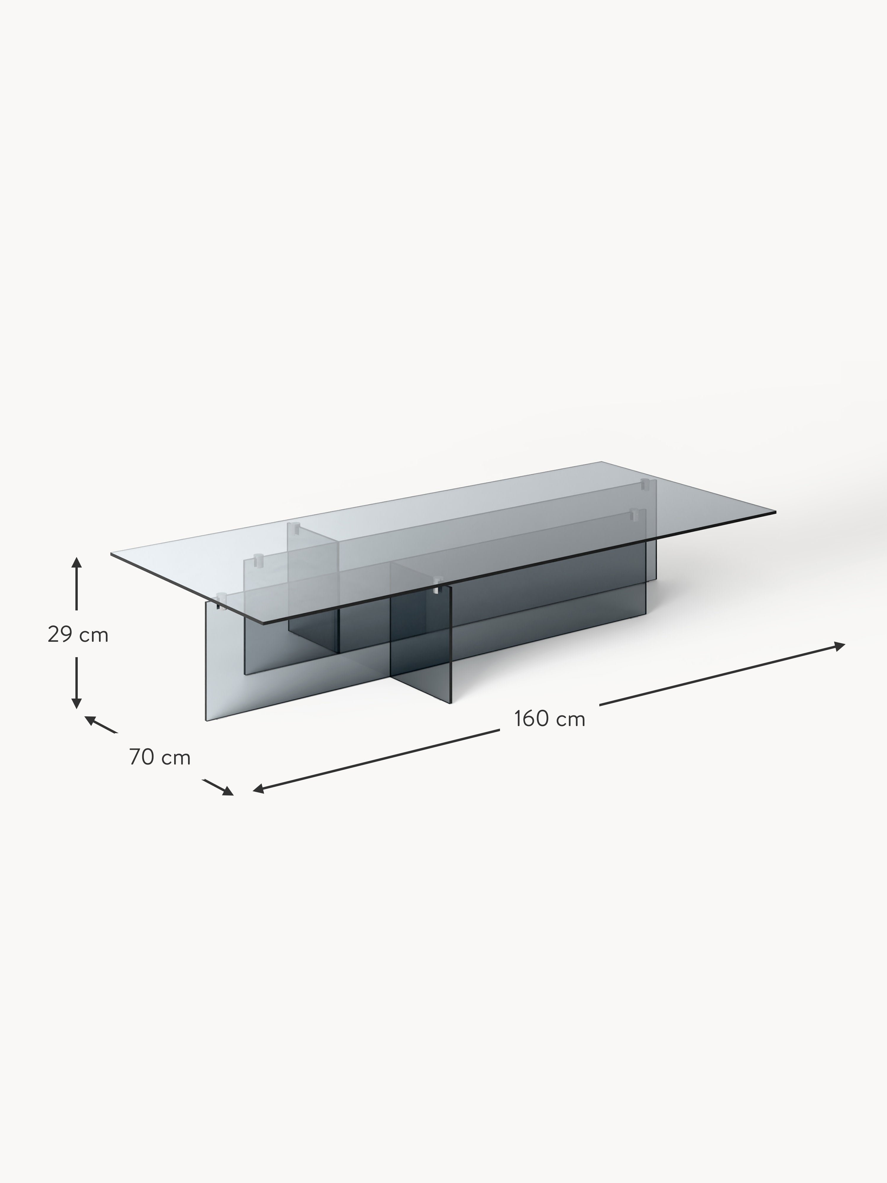 Anouk Large Glass Coffee Table, W 160 cm