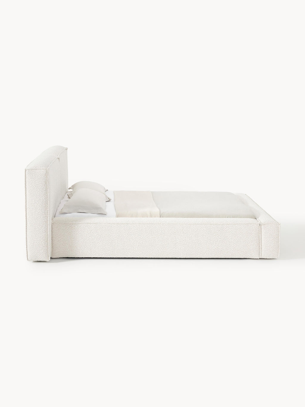 Lennon Upholstered Bouclé Bed with Storage Space