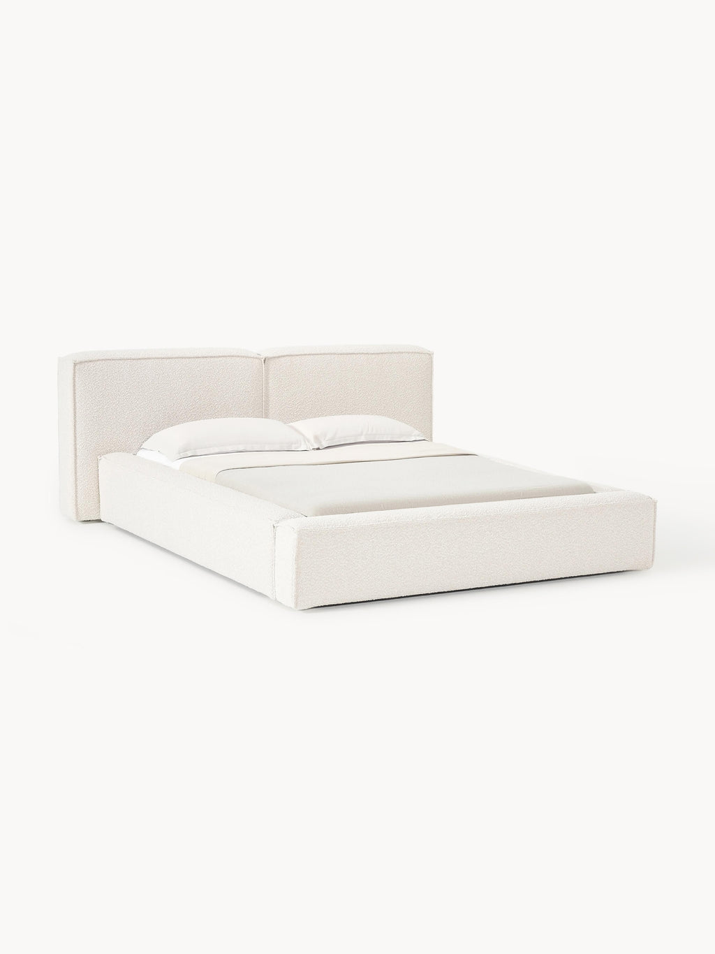 Gallery image 1 - Upholstered Bouclé Bed Lennon with Storage Space