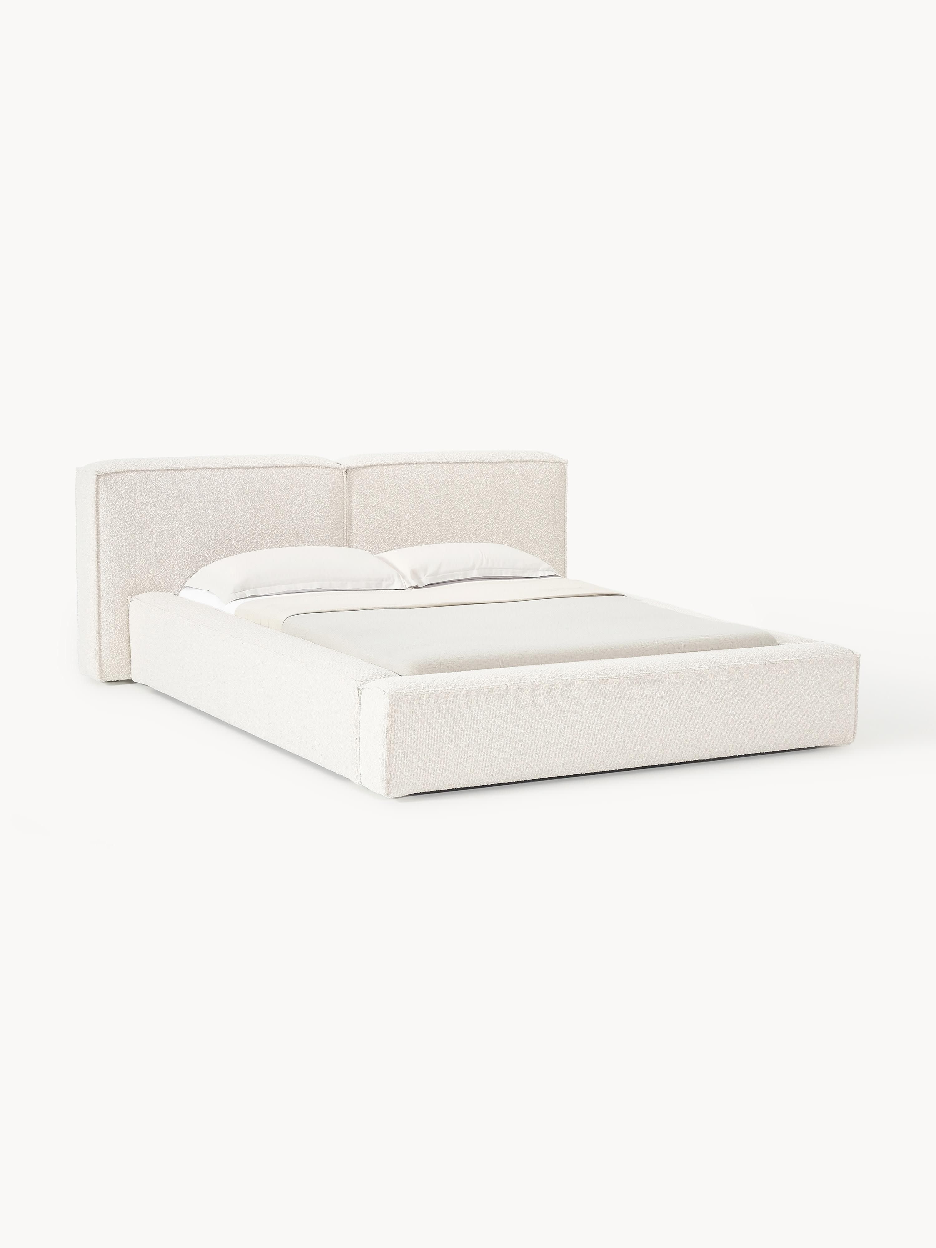 Gallery image 1 - Upholstered Bouclé Bed Lennon with Storage Space