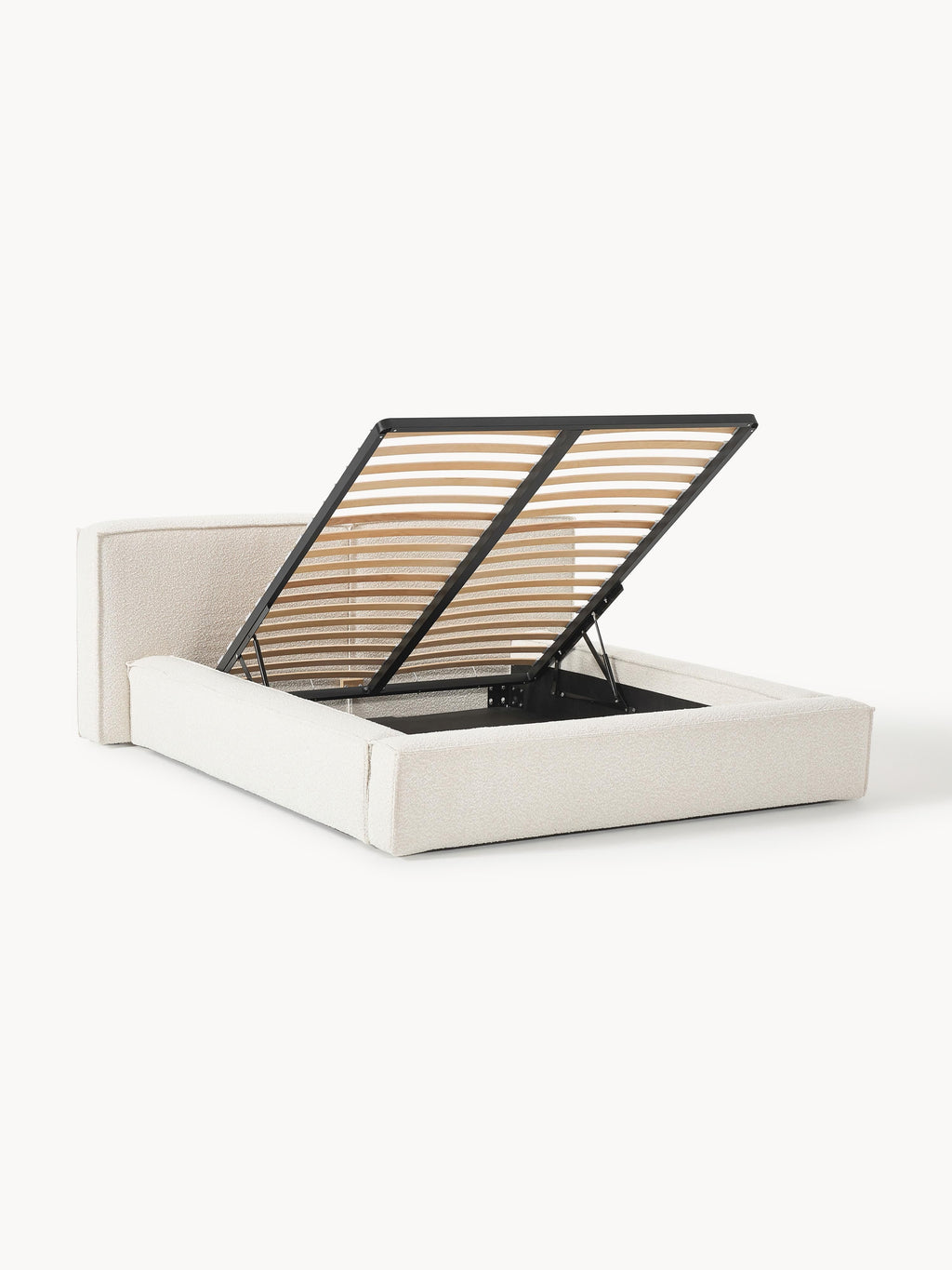 Lennon Upholstered Bouclé Bed with Storage Space