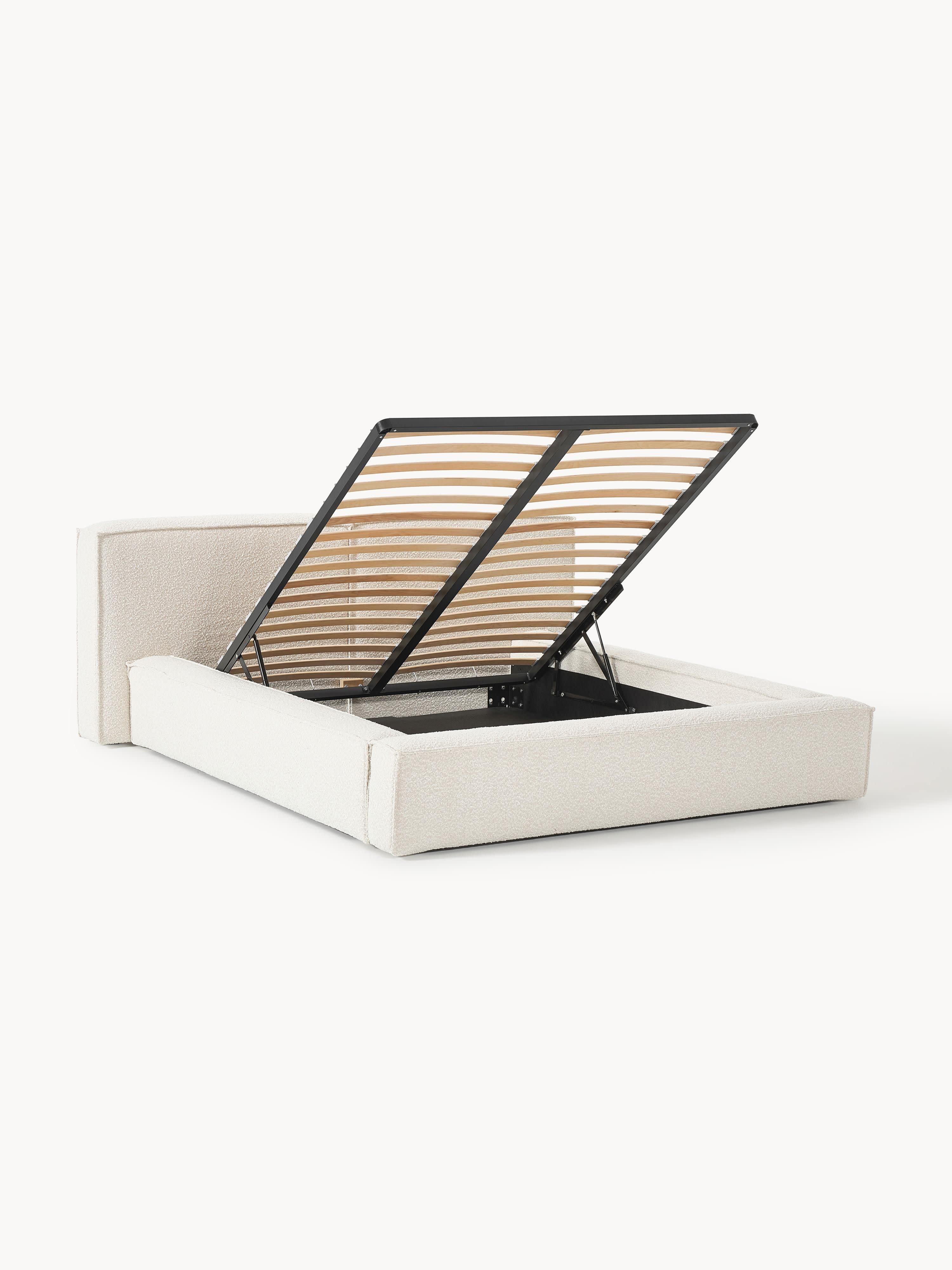 Lennon Upholstered Bouclé Bed with Storage Space