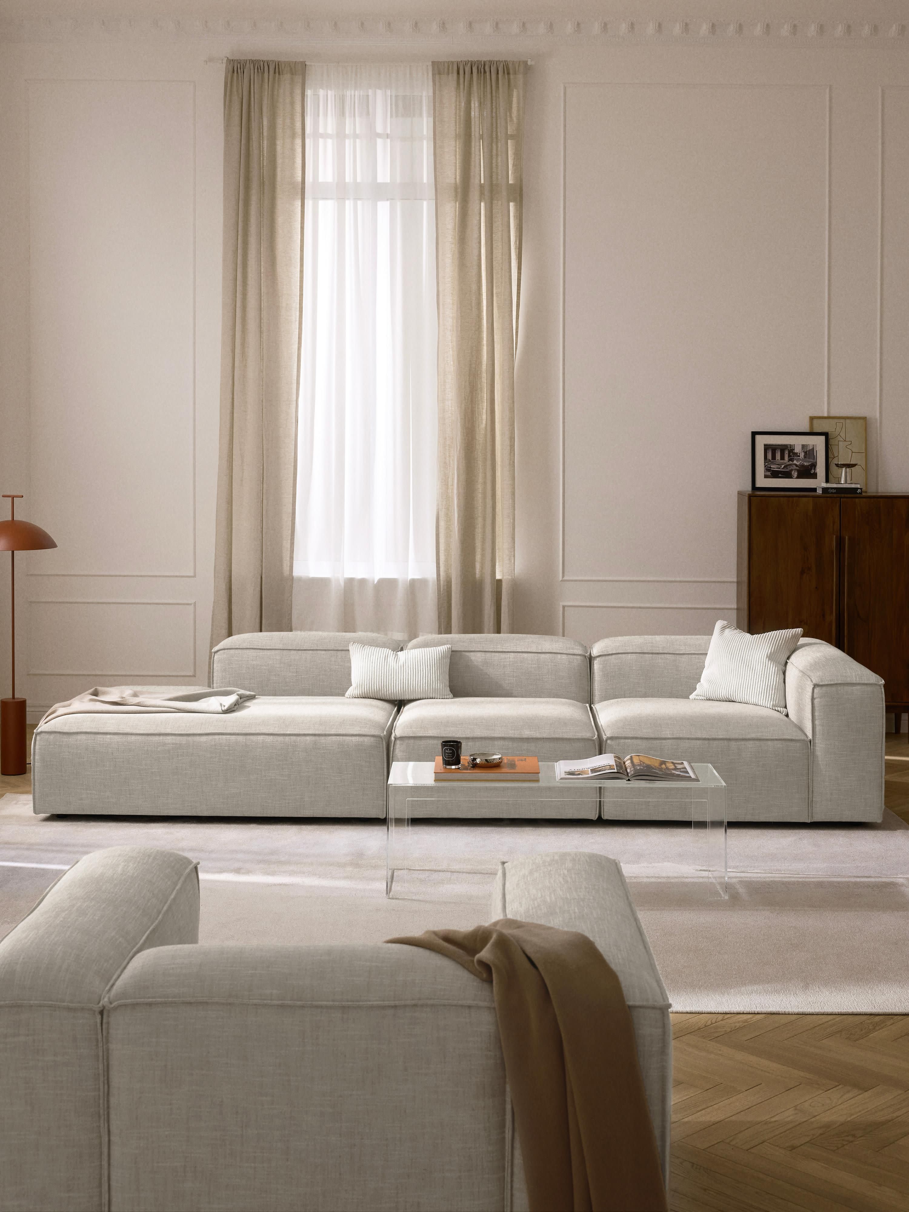 Lennon XL Linen Blend Modular Ottoman