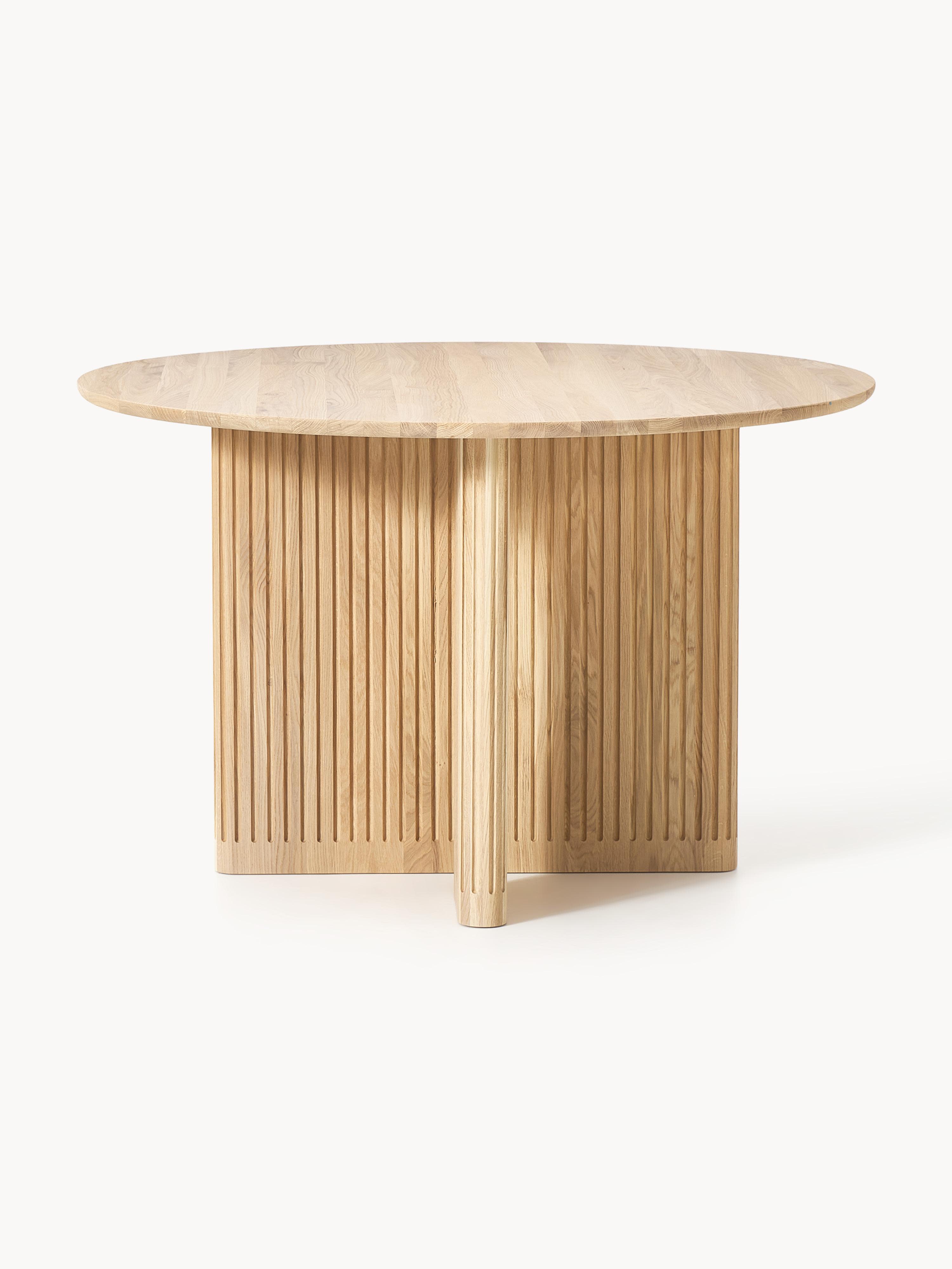 Jolka Round Oak Wood Dining Table, Ø 120 cm