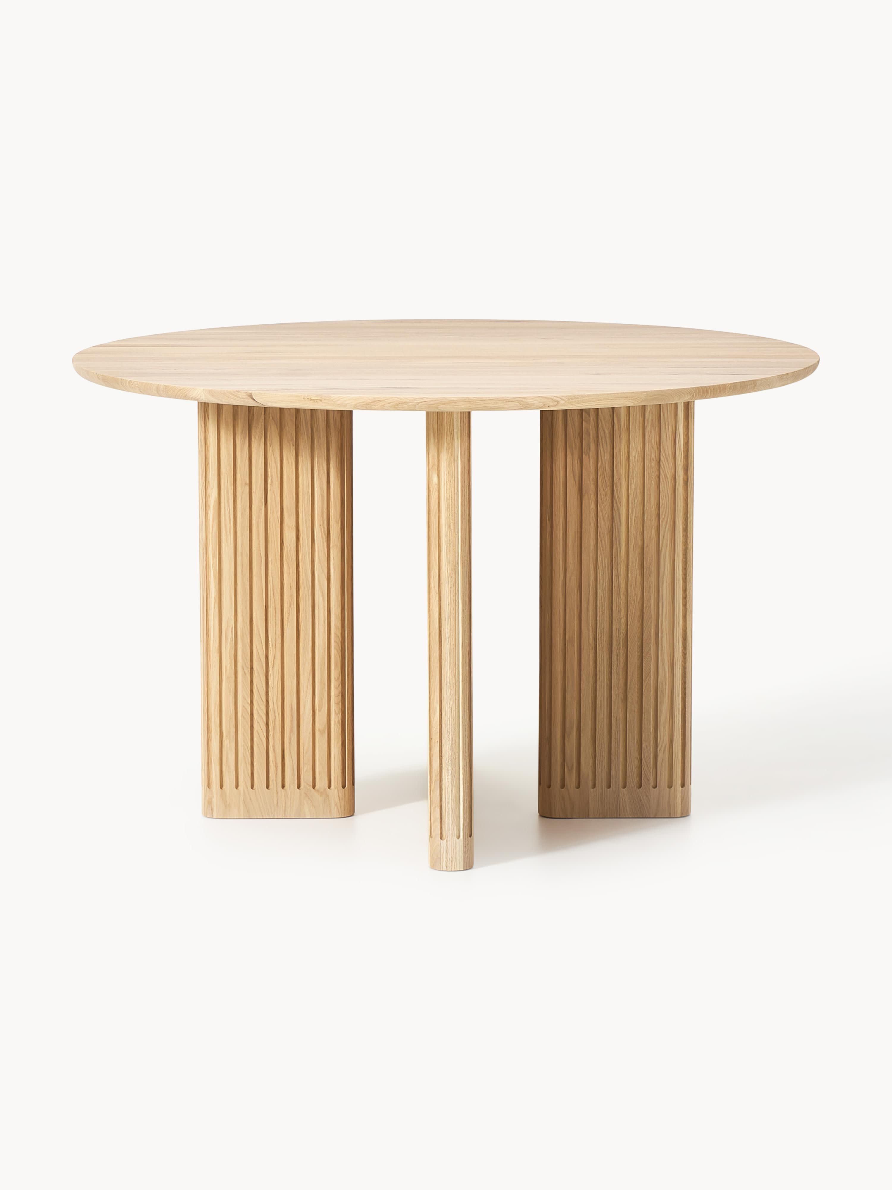 Jolka Round Oak Wood Dining Table, Ø 120 cm