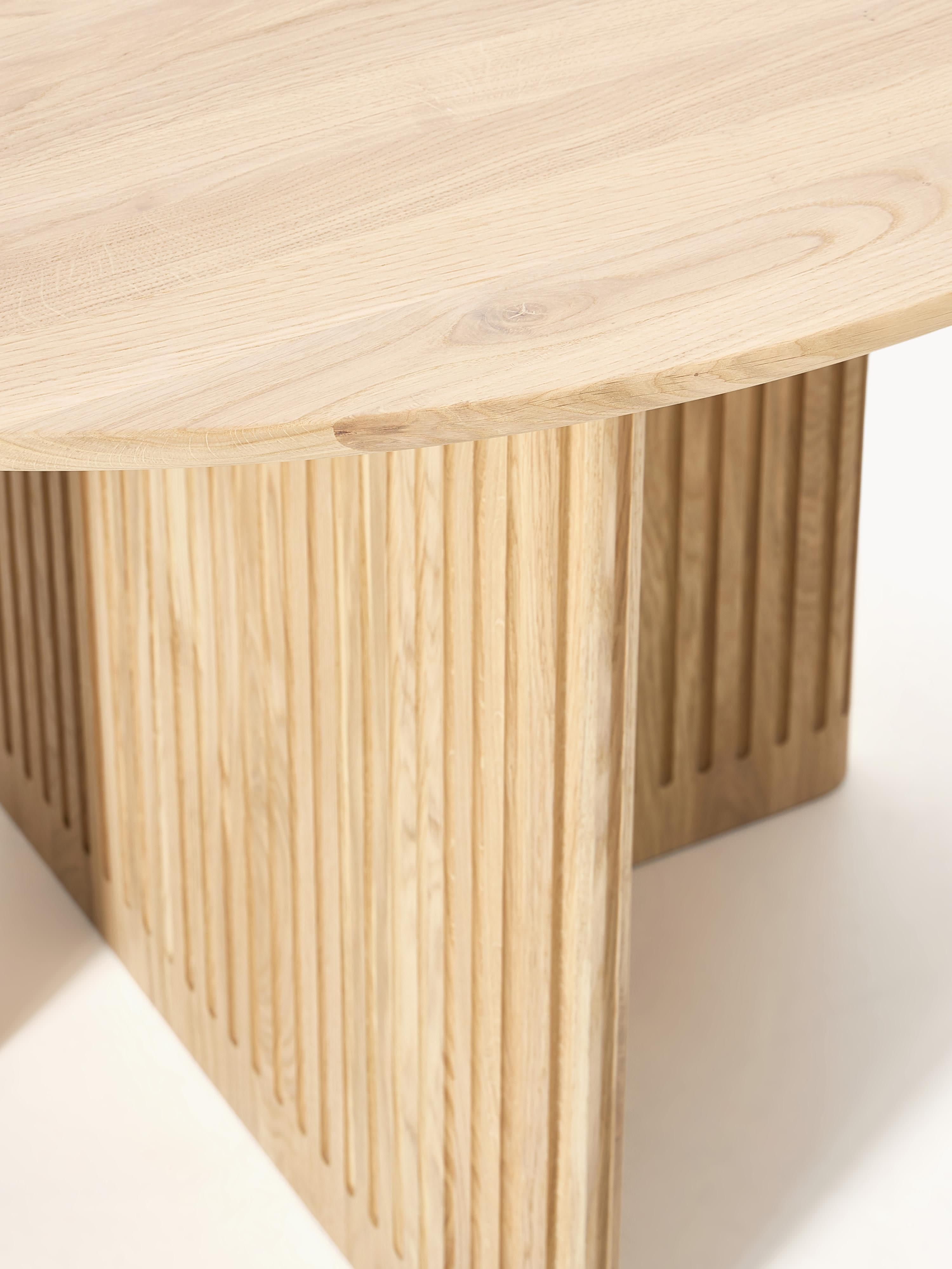 Jolka Round Oak Wood Dining Table, Ø 120 cm