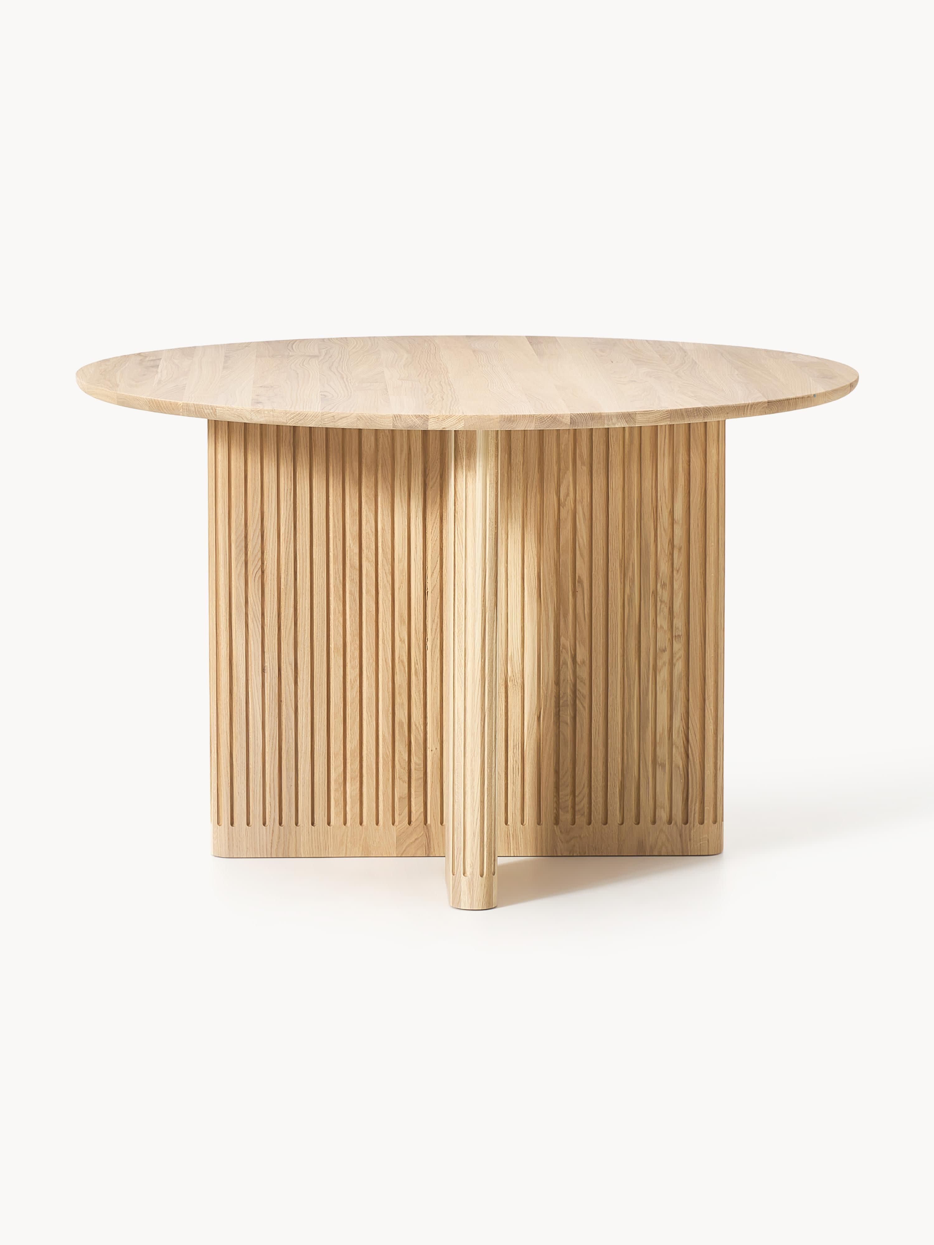 Jolka Round Oak Wood Dining Table, Ø 120 cm
