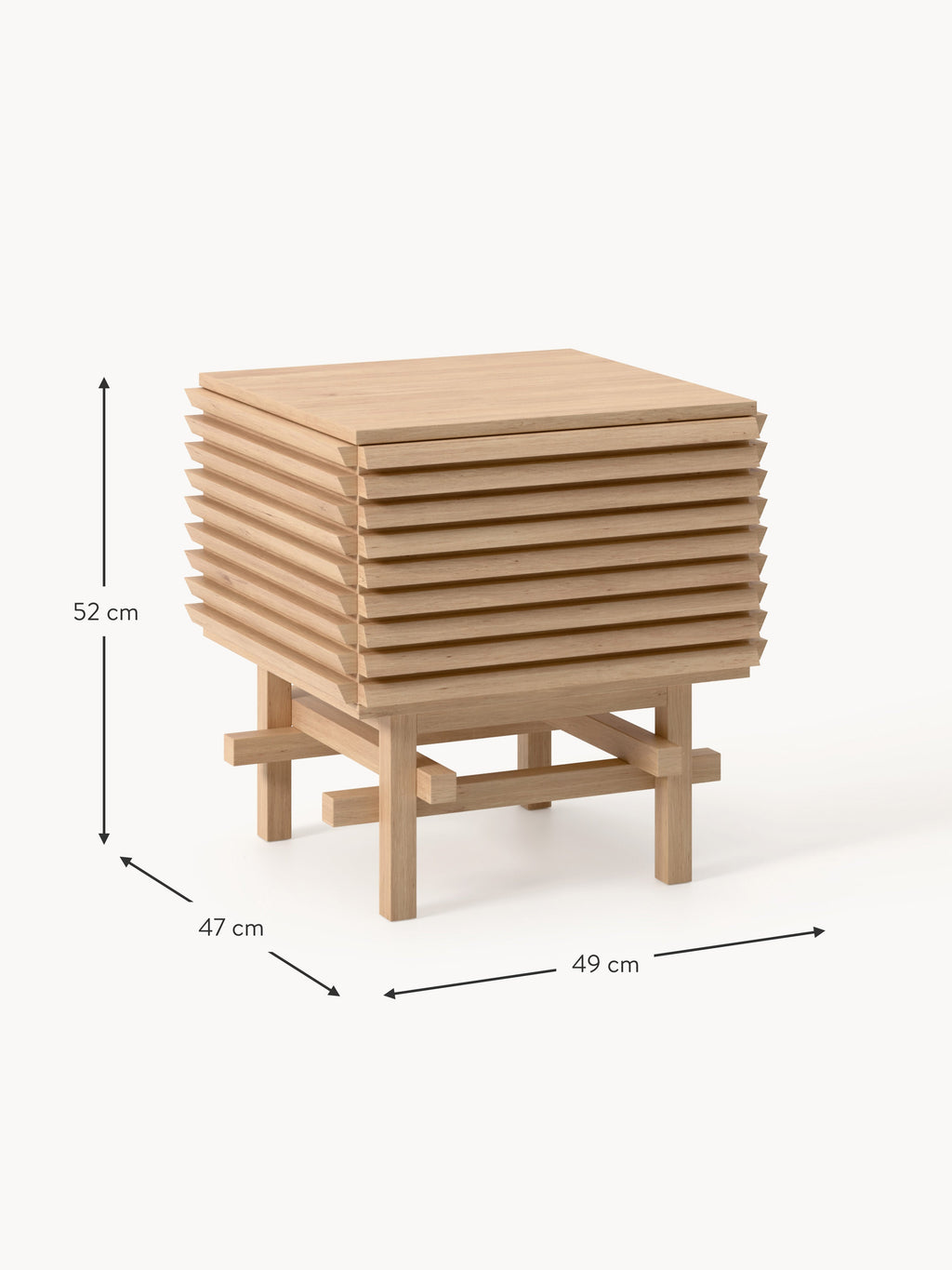 Pierce Oak Wood Bedside Table