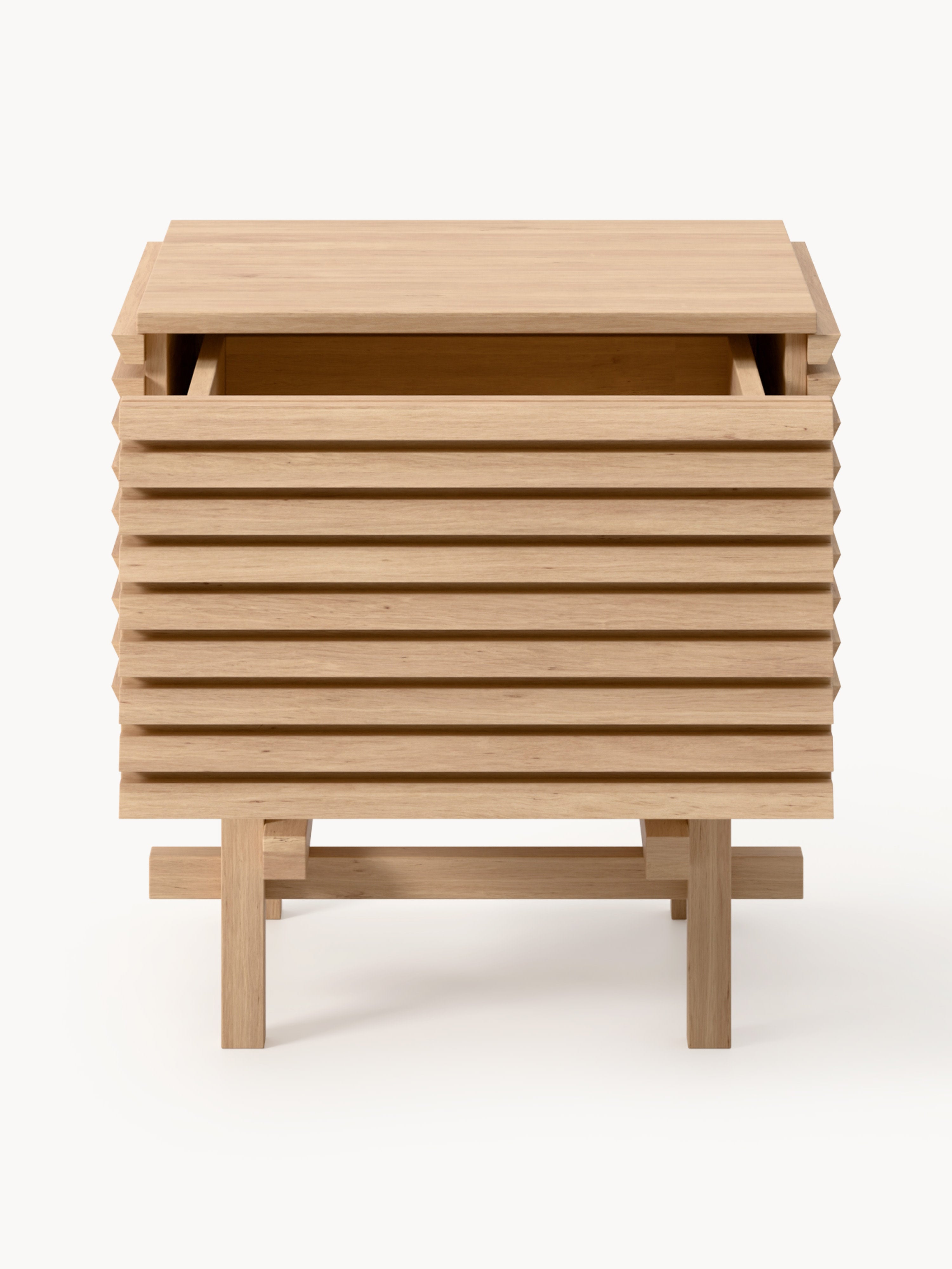 Pierce Oak Wood Bedside Table