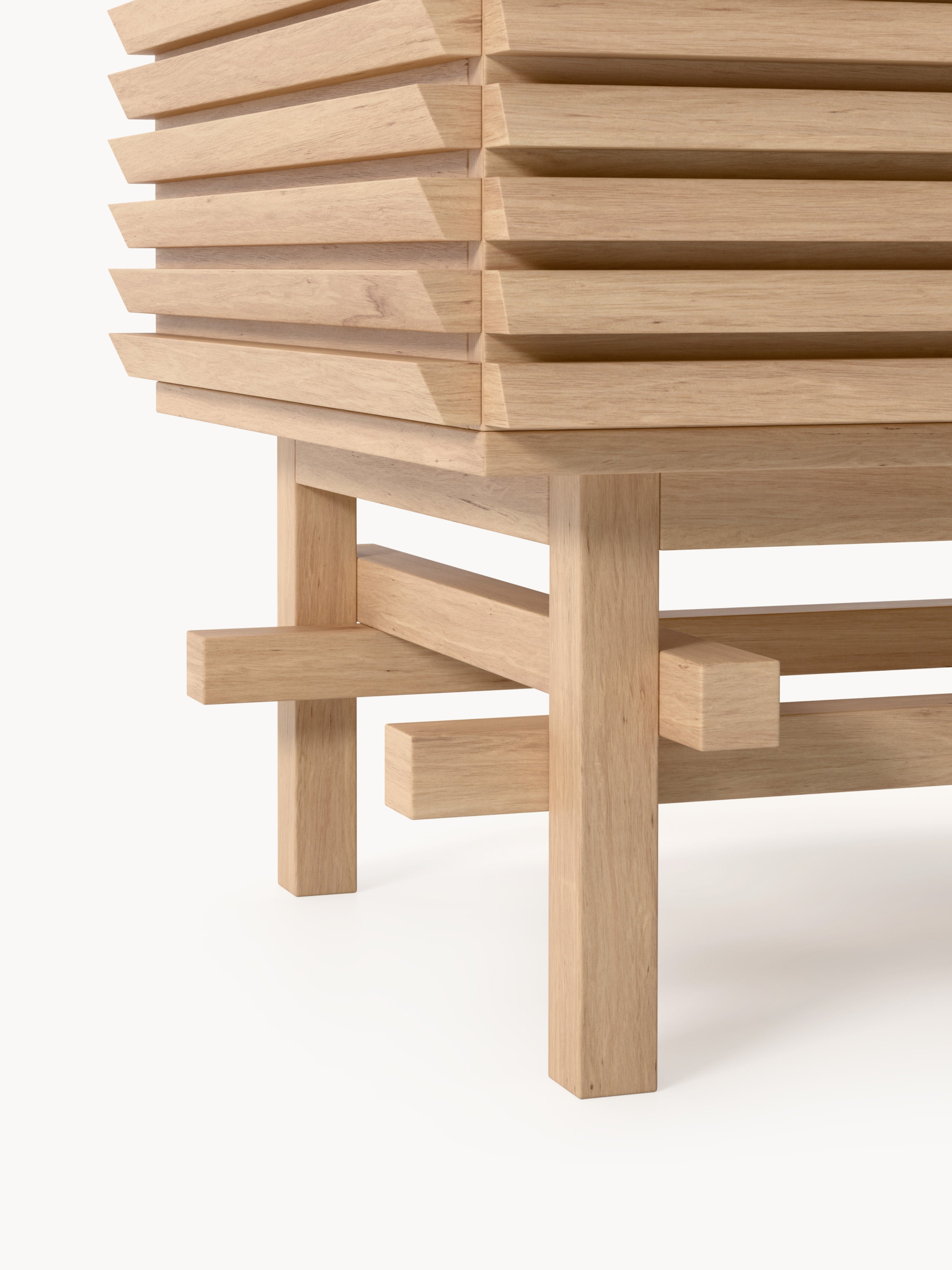 Pierce Oak Wood Bedside Table