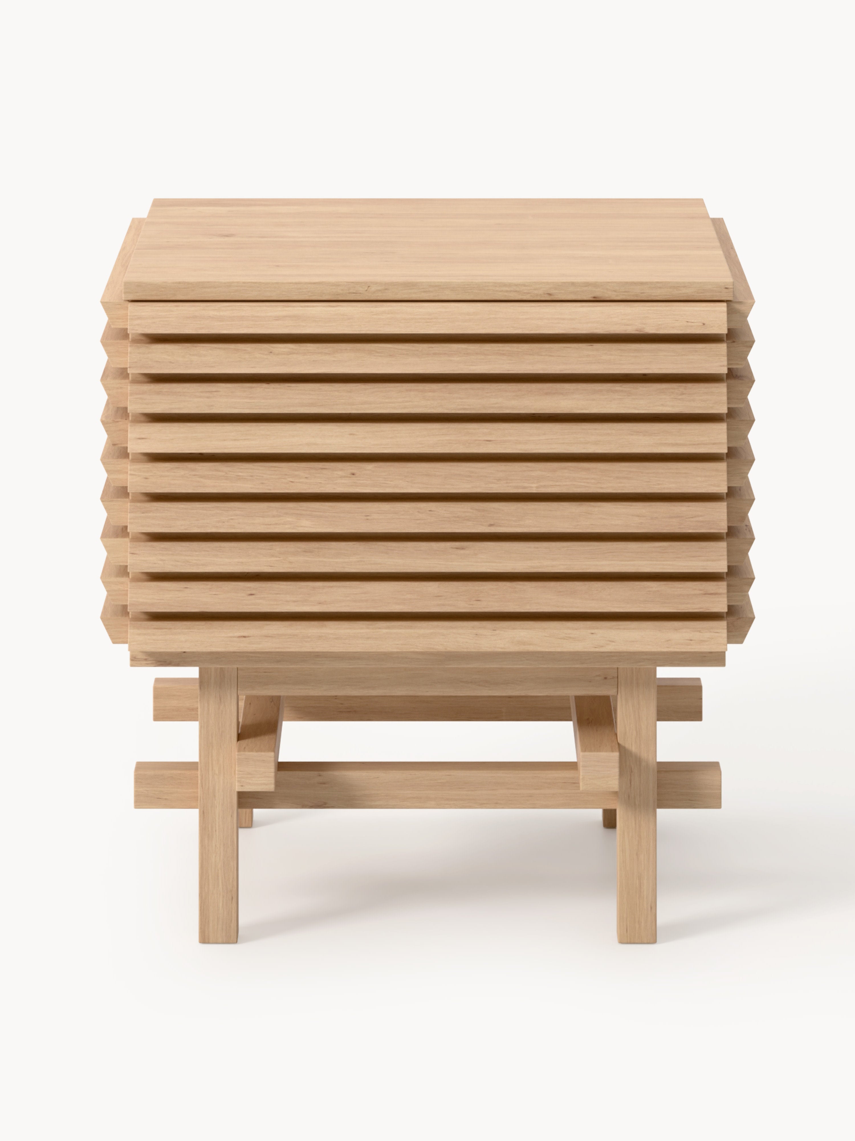 Pierce Oak Wood Bedside Table