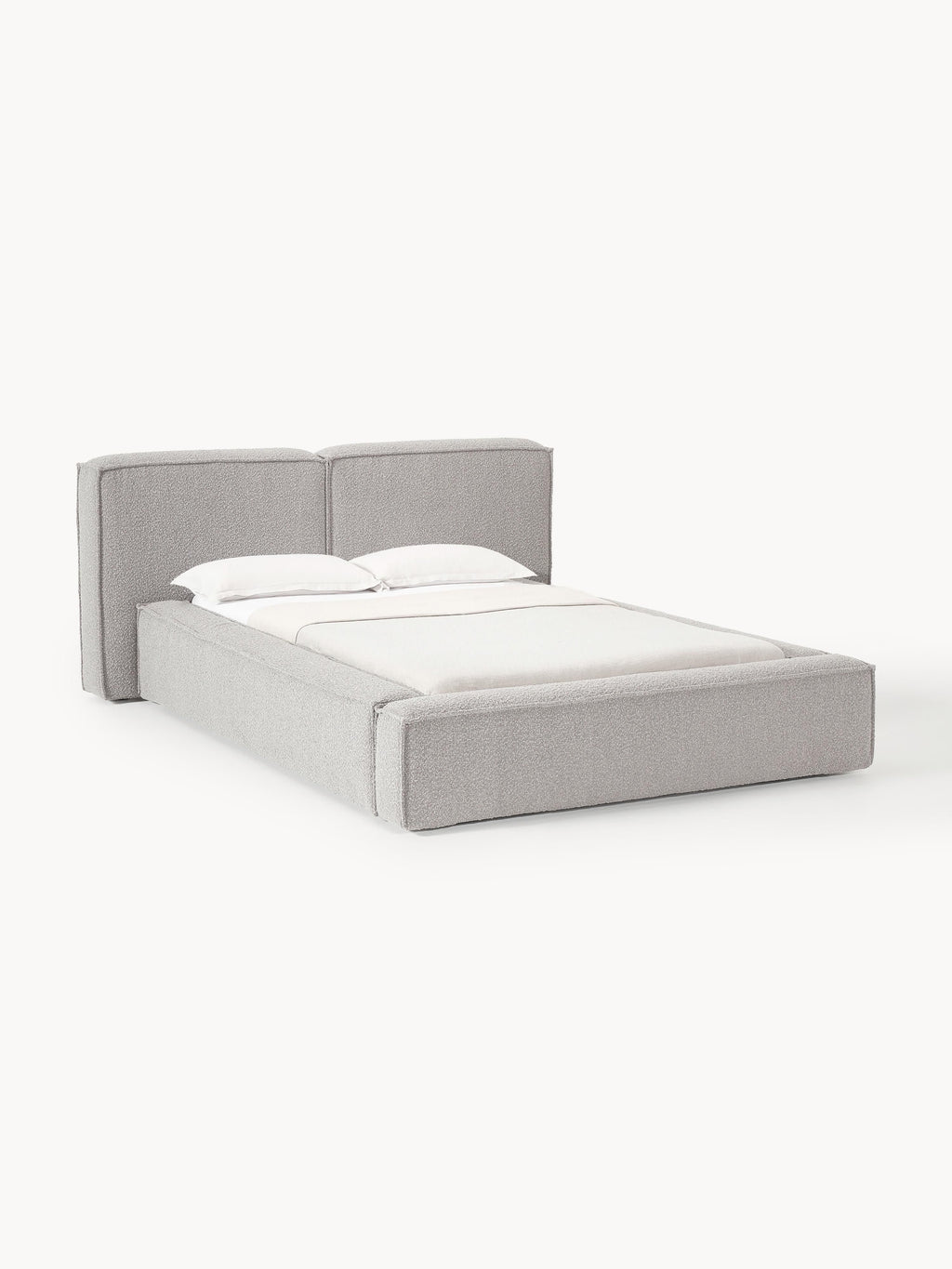 Gallery image 1 - Upholstered Bouclé Bed Lennon