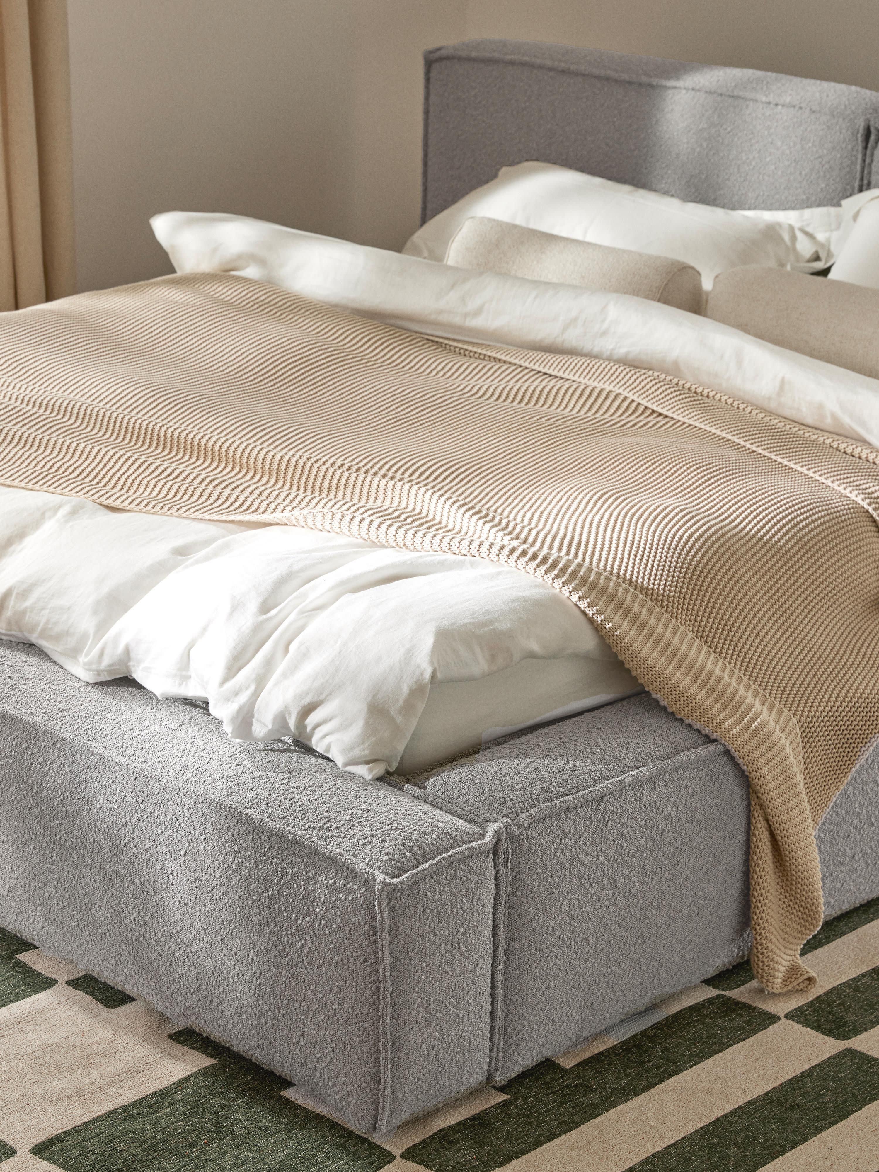 Lennon Upholstered Bouclé Bed