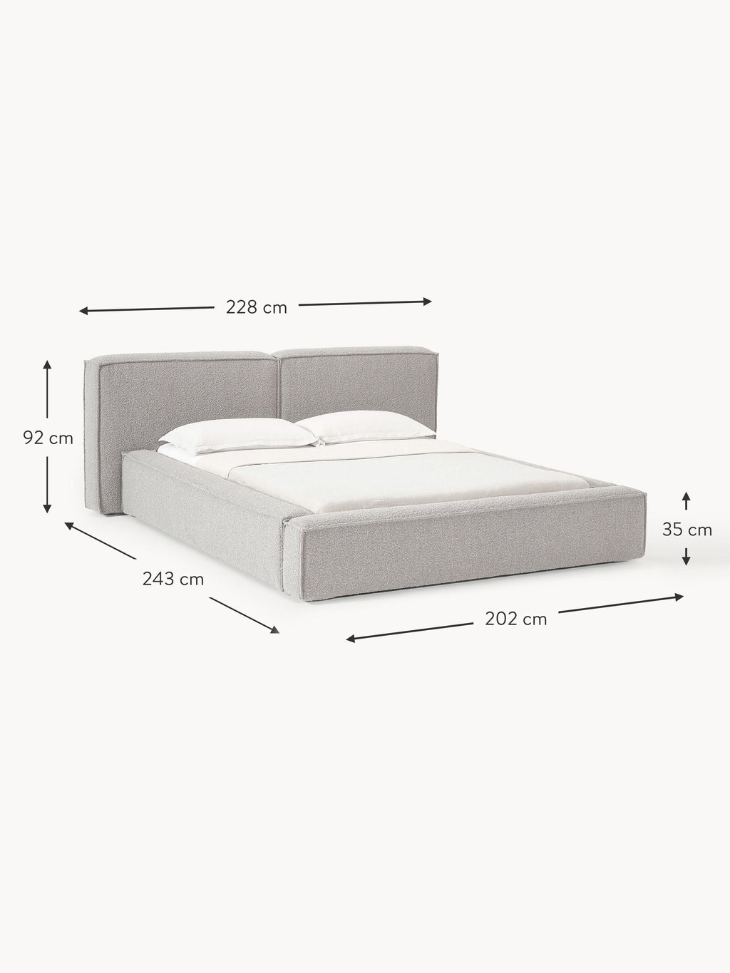 Lennon Upholstered Bouclé Bed
