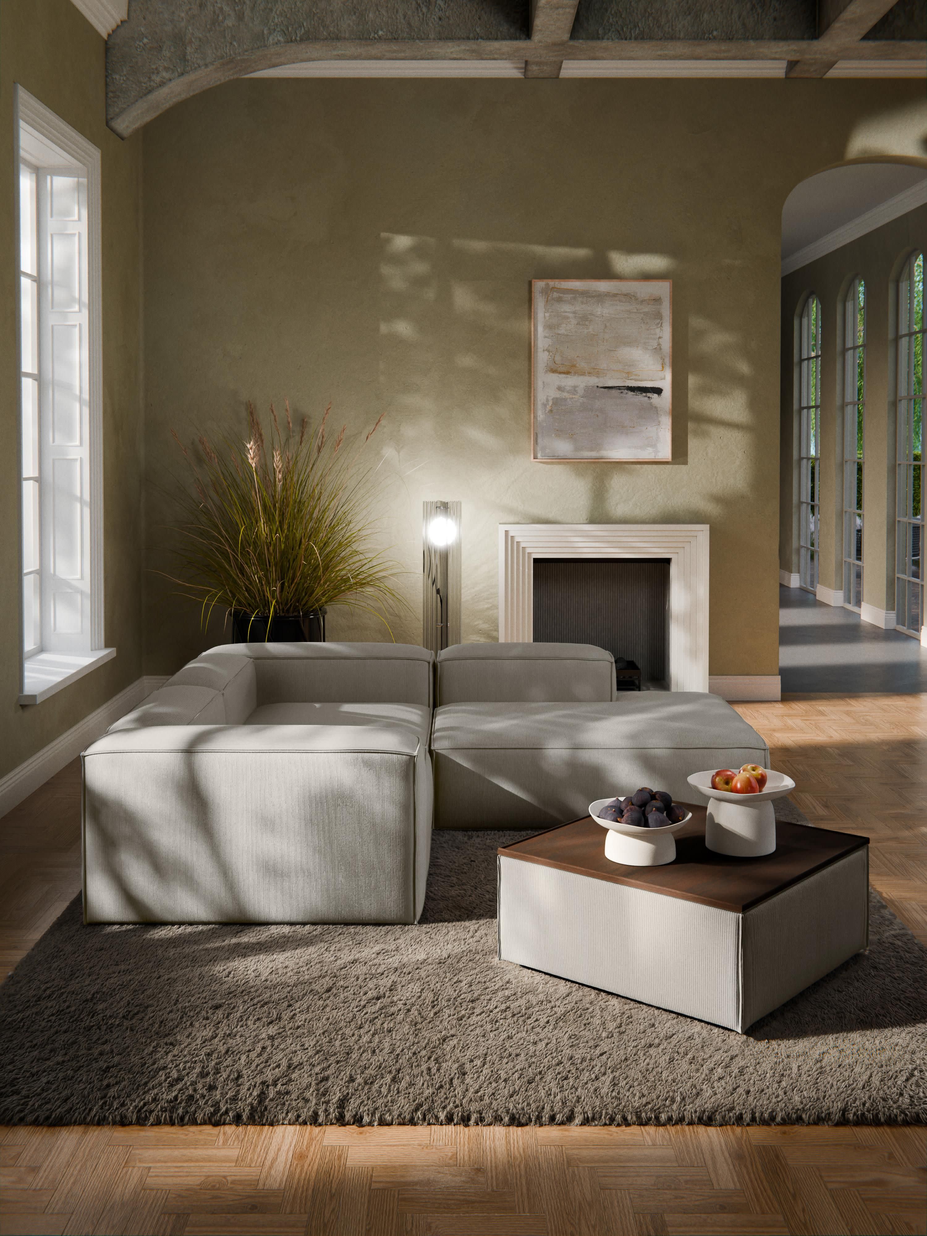 Lennon Corduroy Ottoman with Storage
