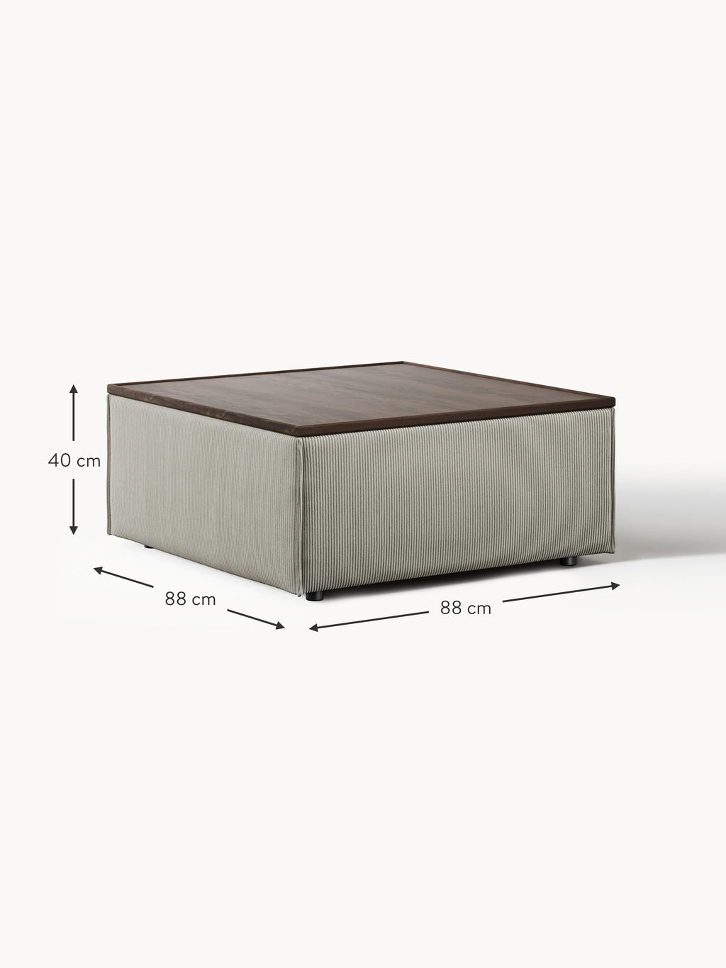 Lennon Corduroy Ottoman with Storage