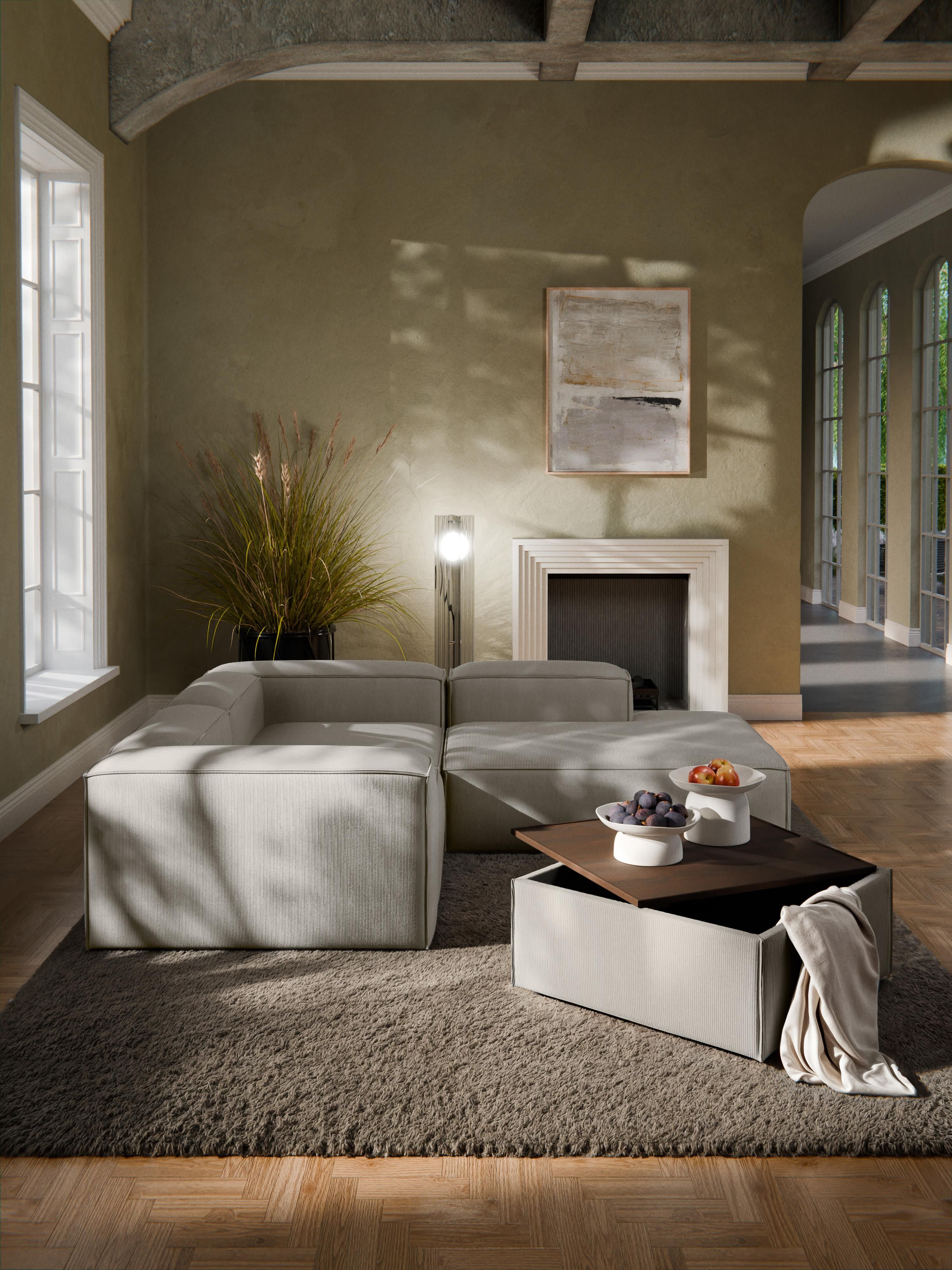 Lennon Corduroy Ottoman with Storage