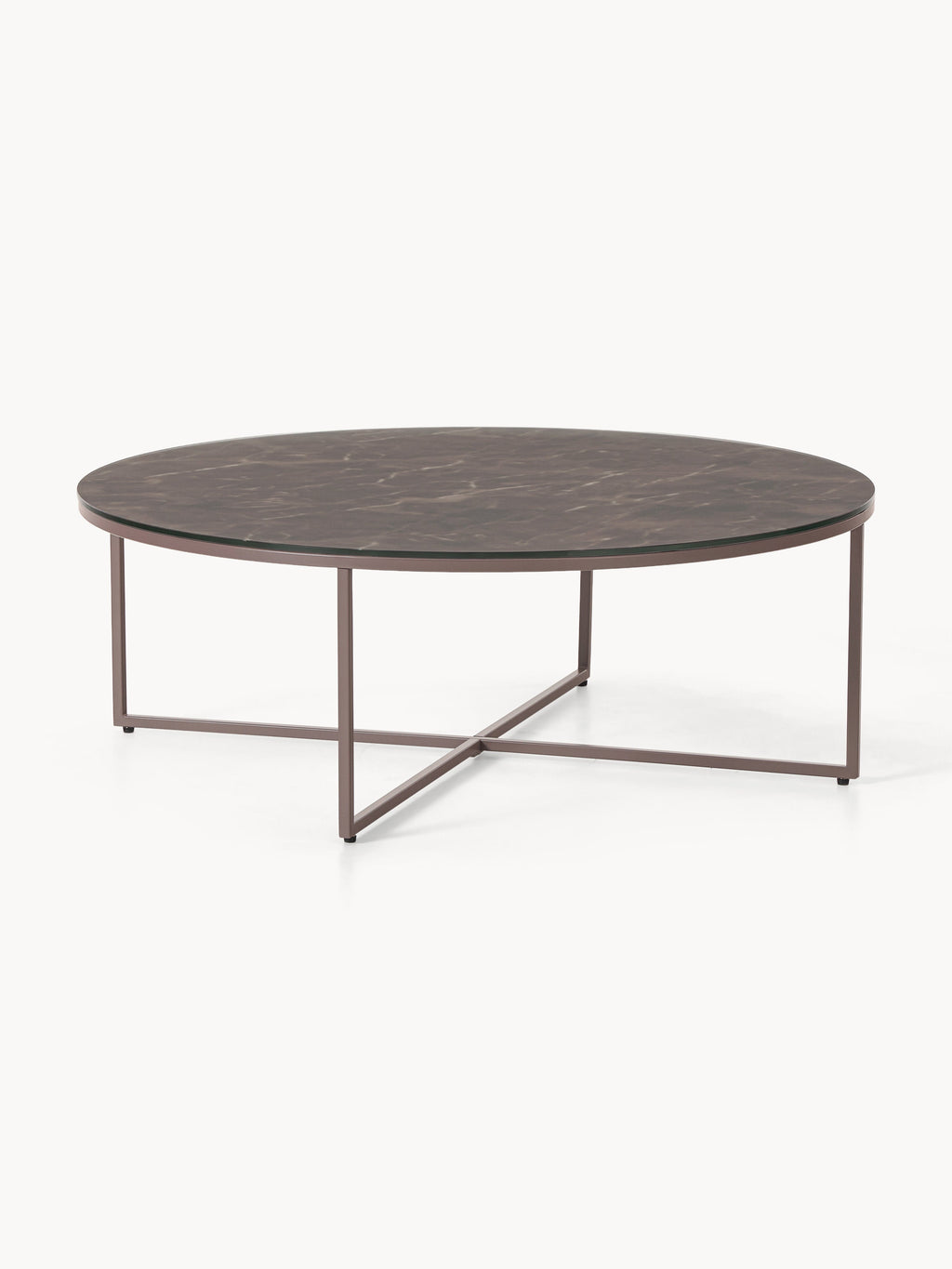 Gallery image 1 - Round XL Coffee Table Antigua with Marble Effect Glass Top