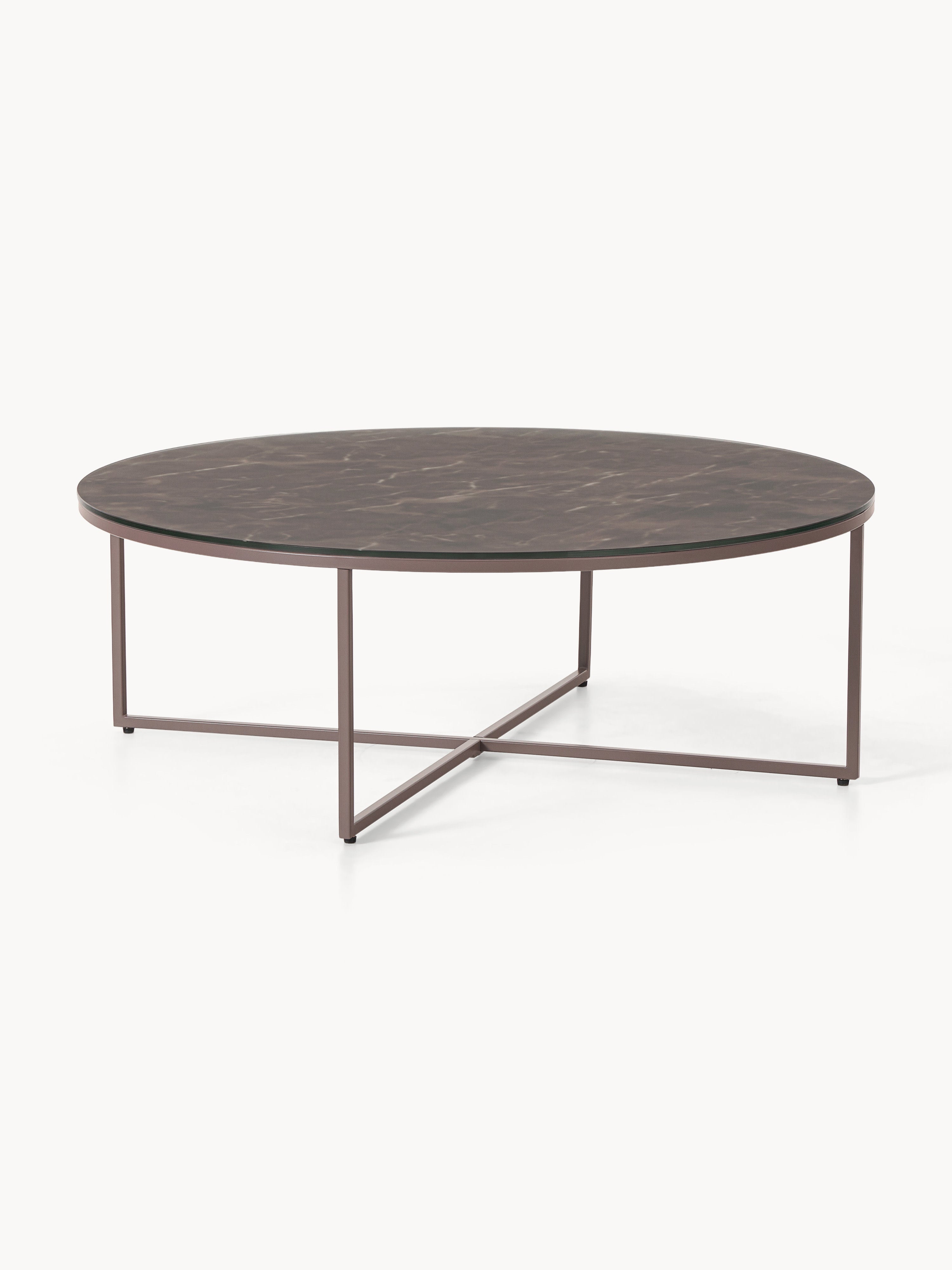 Gallery image 1 - Round XL Coffee Table Antigua with Marble Effect Glass Top