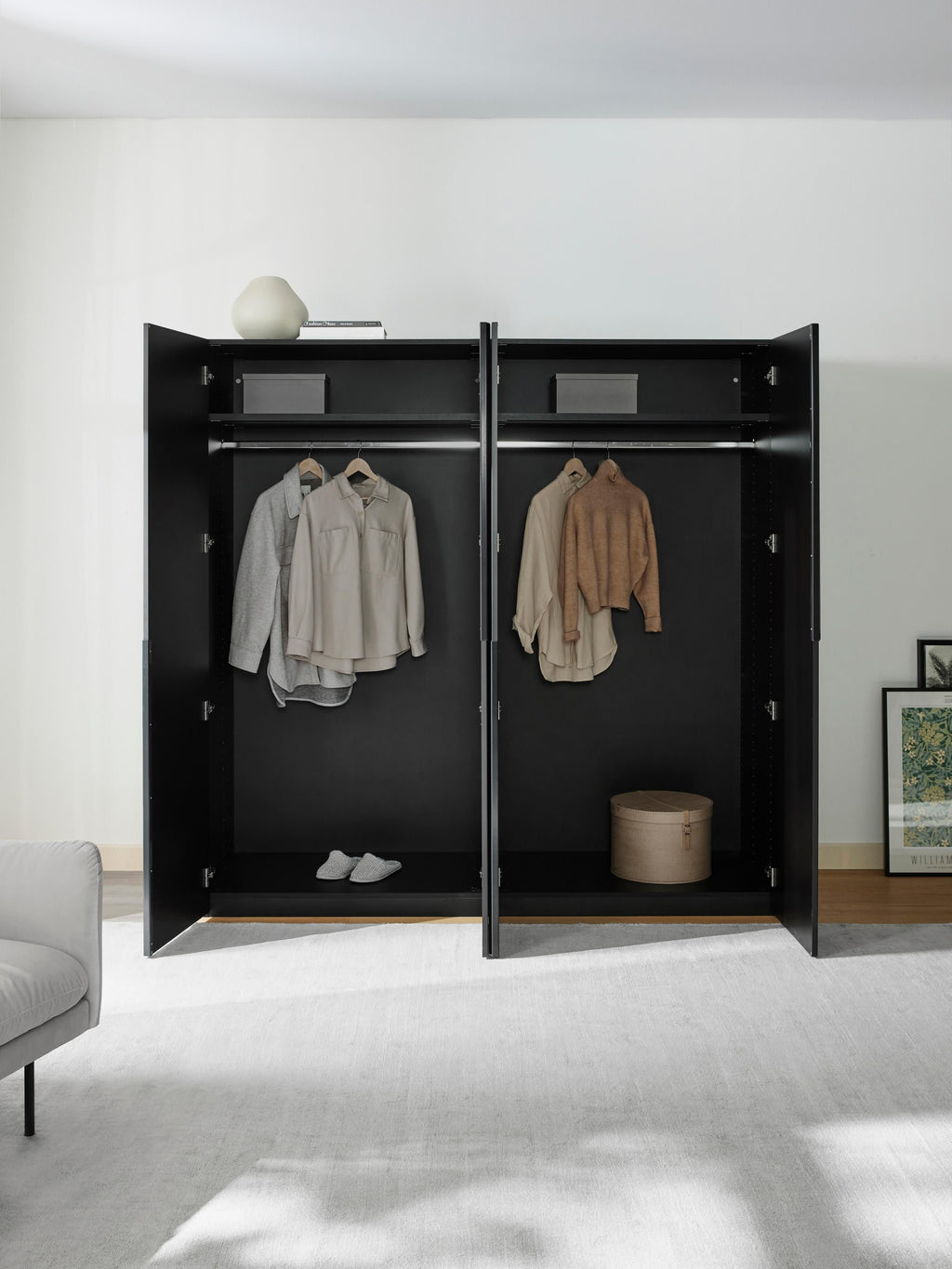 Leon Modular Hinge Door Wardrobe, 200 cm Wide, in various sizes