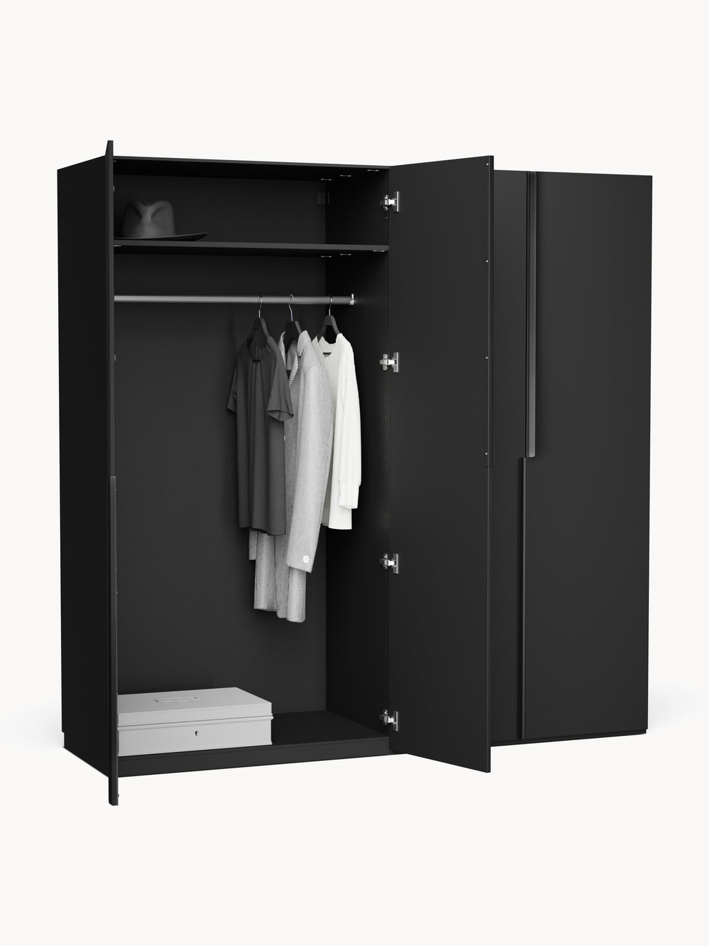 Leon Modular Hinge Door Wardrobe, 200 cm Wide, in various sizes