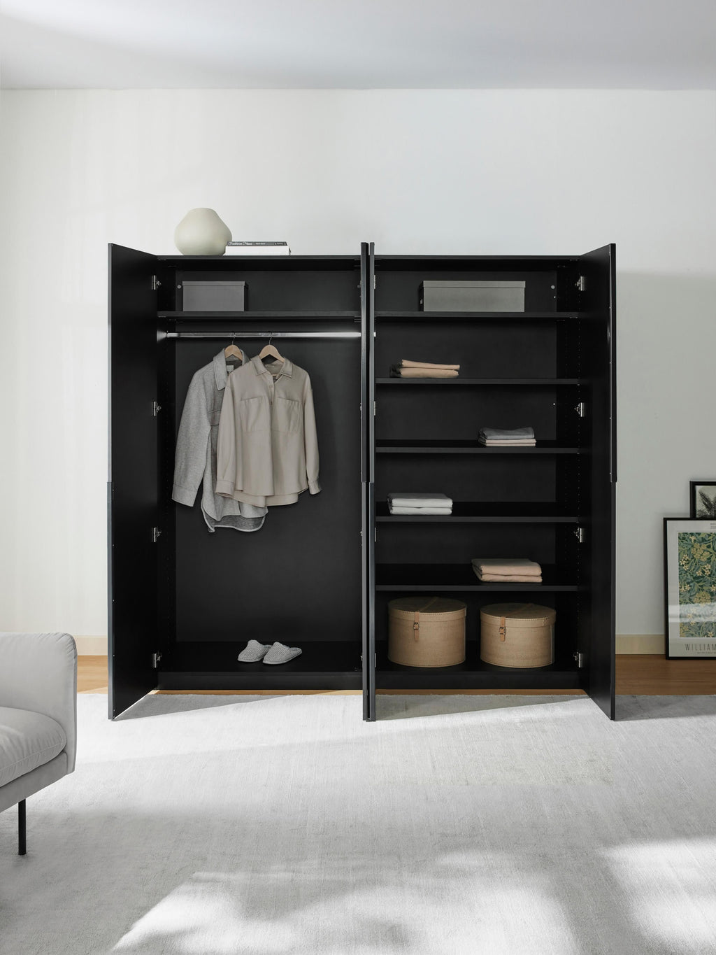 Leon Modular Hinge Door Wardrobe, 200 cm Wide, in various sizes
