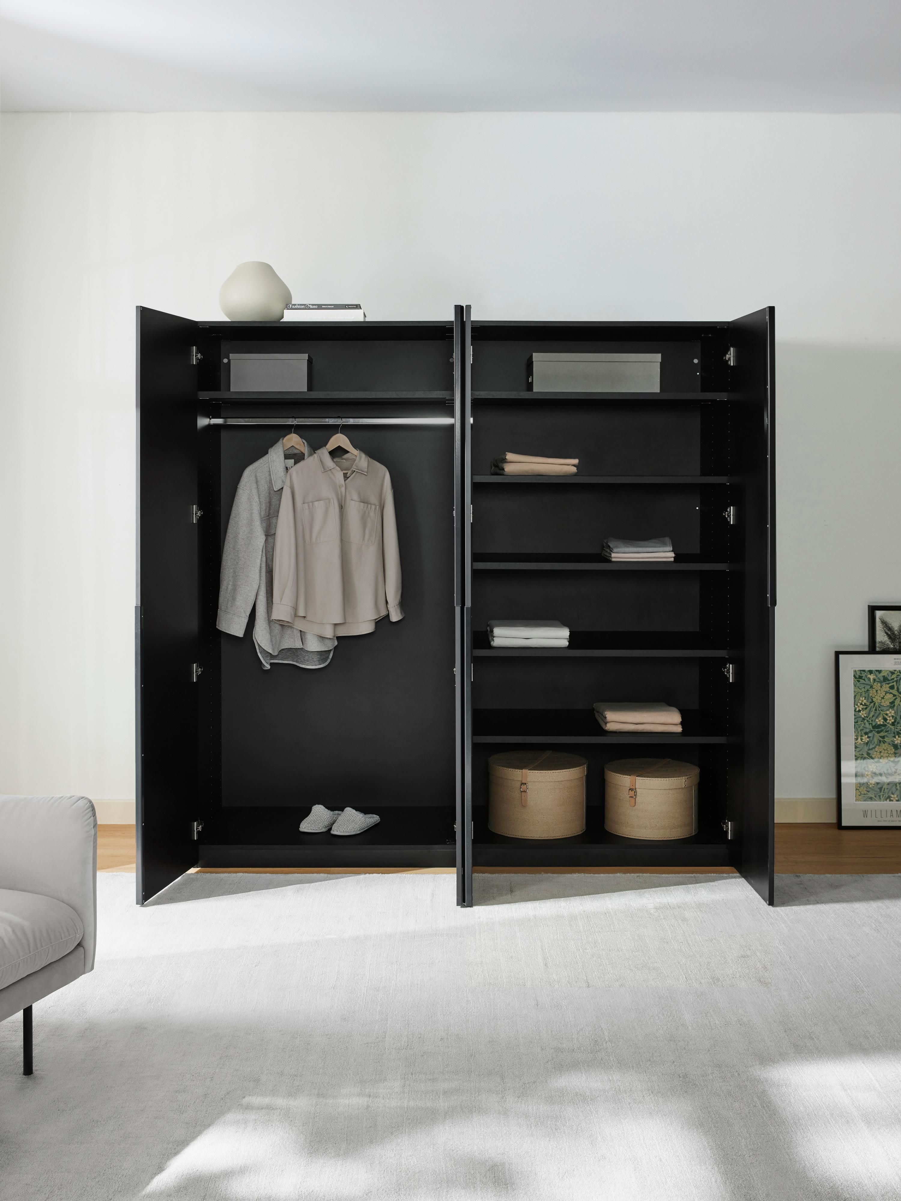 Leon Modular Hinge Door Wardrobe, 200 cm Wide, in various sizes